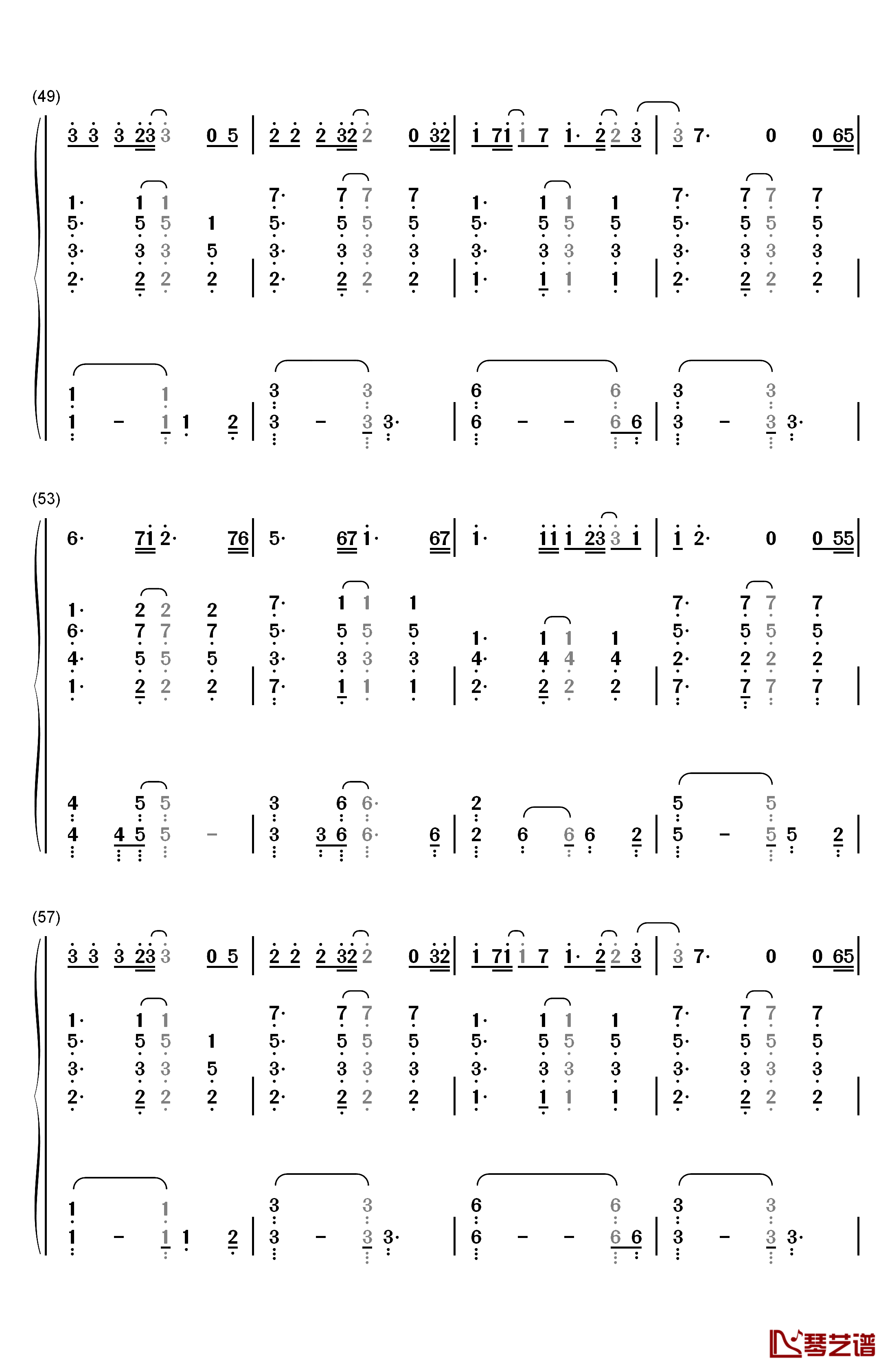 有心人钢琴简谱-数字双手-邓紫棋5