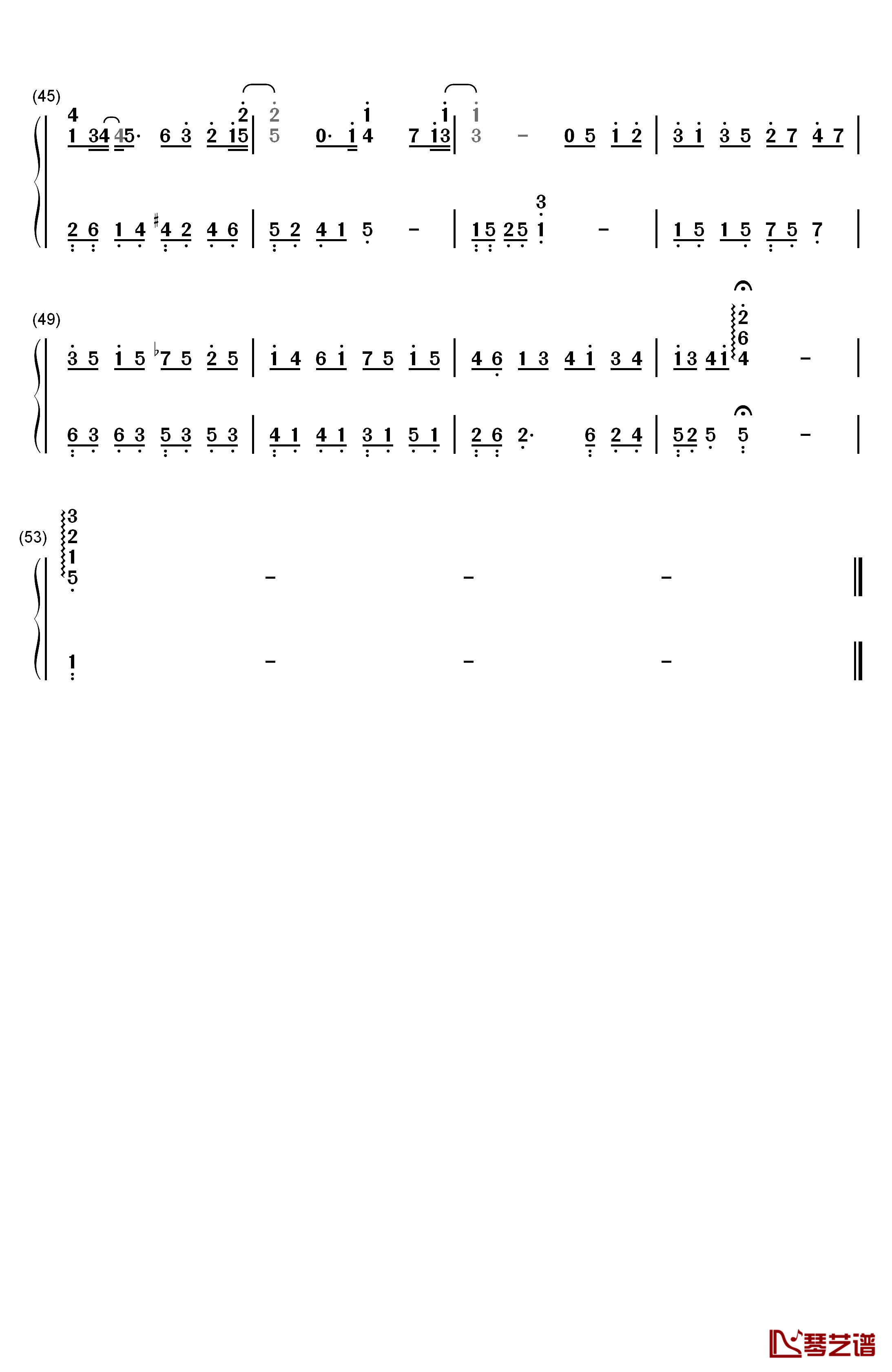 那些年钢琴简谱-数字双手-胡夏3