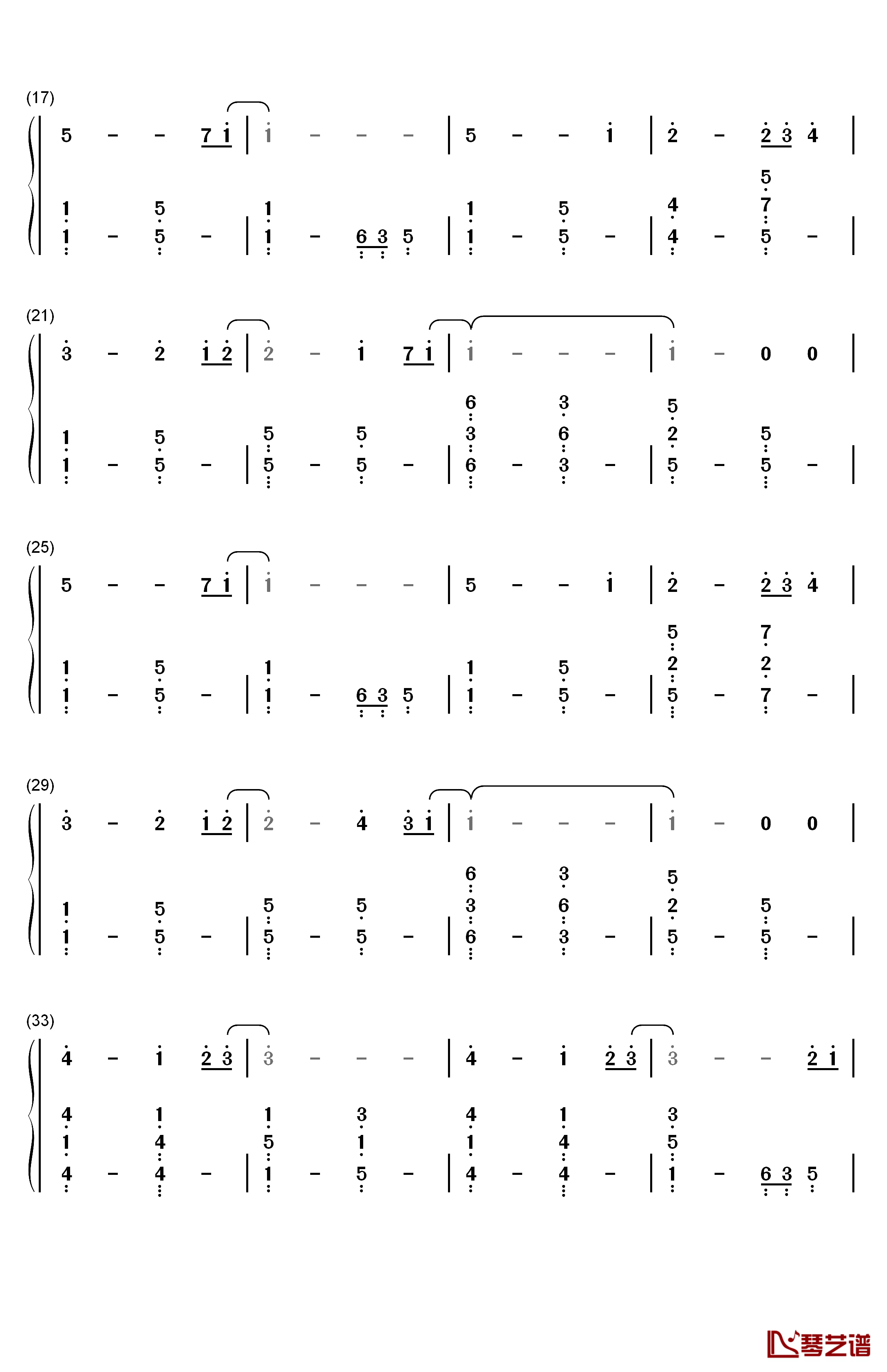 小小的手心完整版钢琴简谱-数字双手-麻枝准2