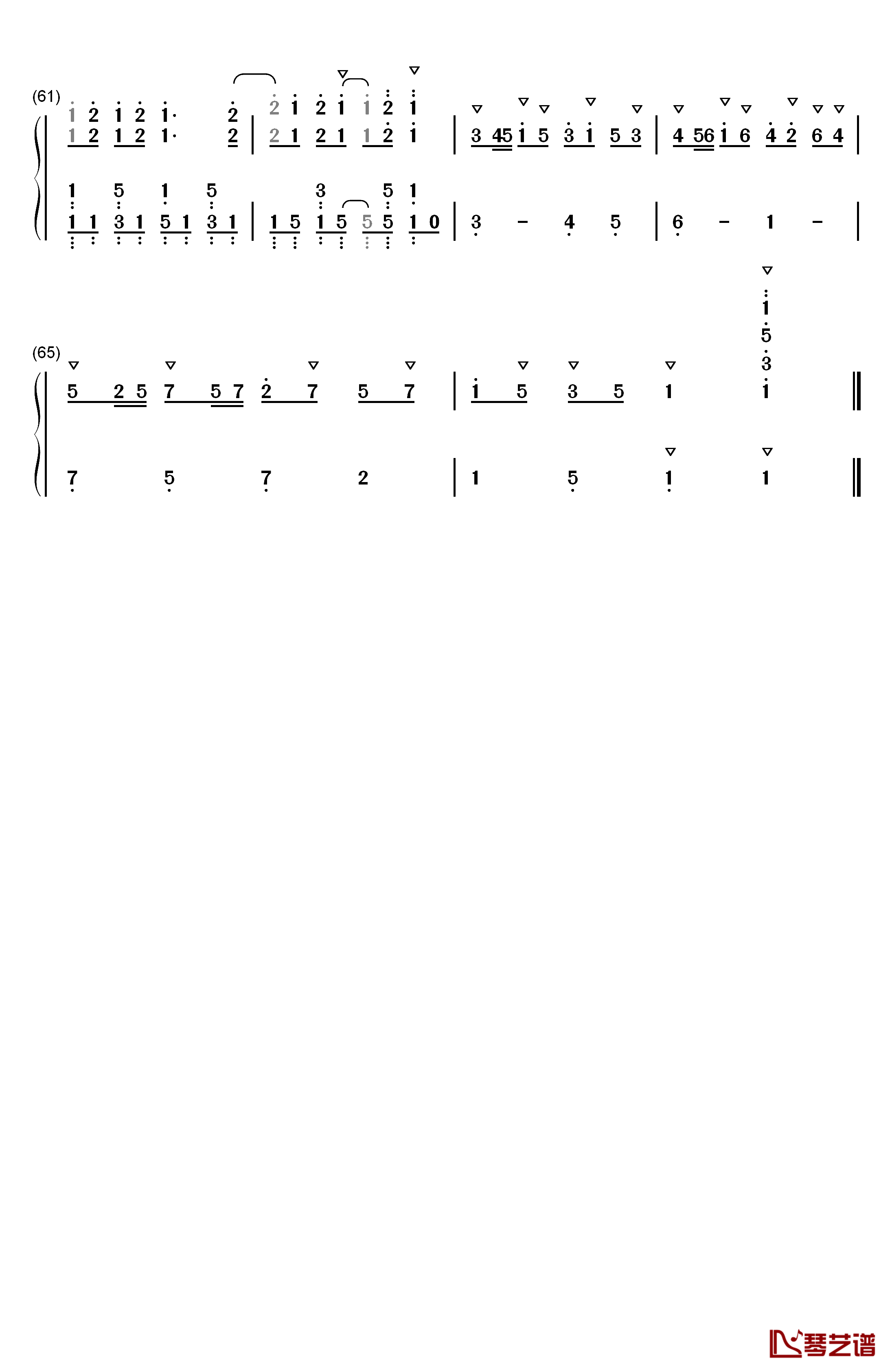 恋のヒメヒメぺったんこ钢琴简谱-数字双手-田村由香里4