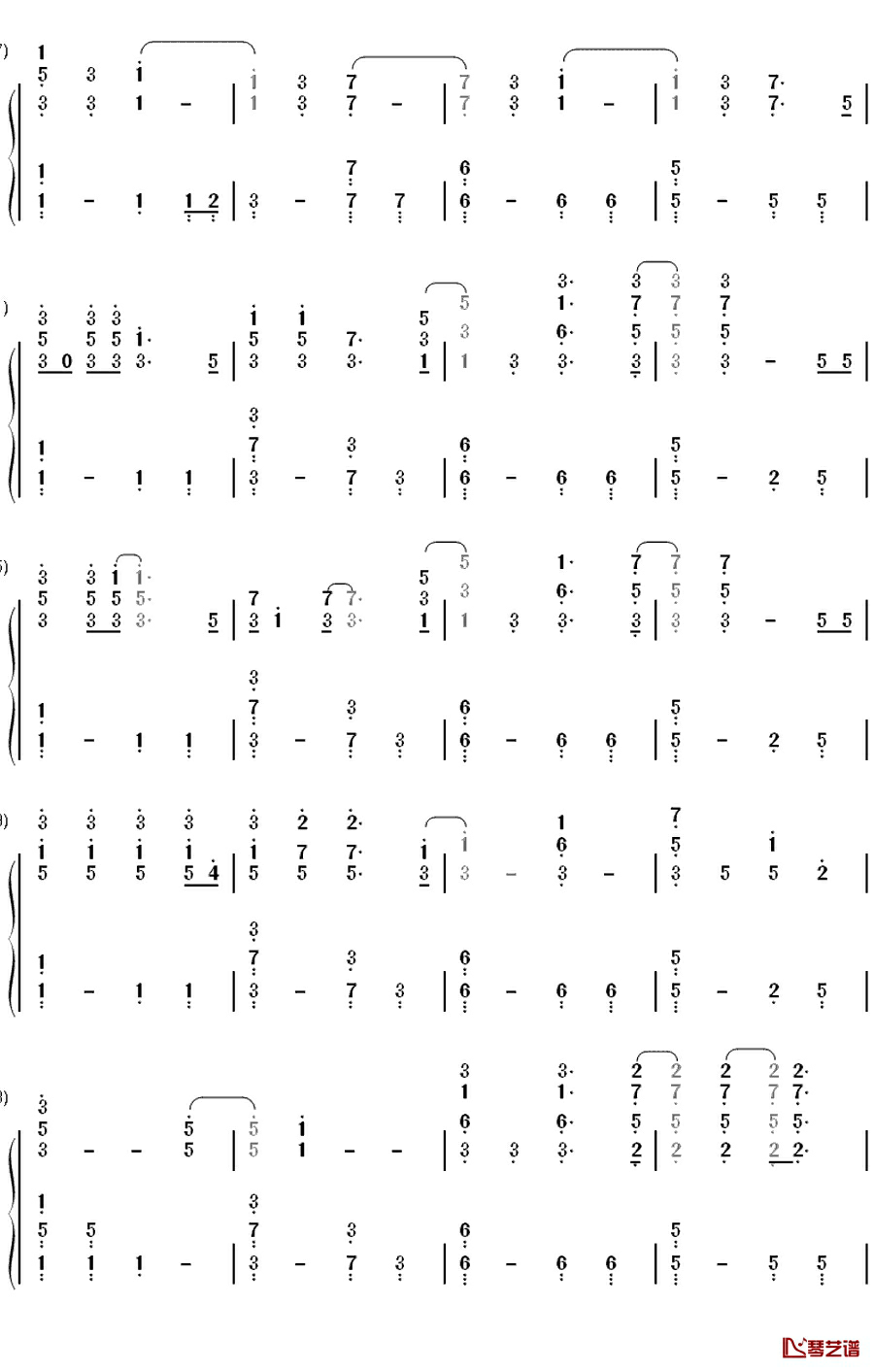 Fix You钢琴简谱-数字双手-Coldplay4