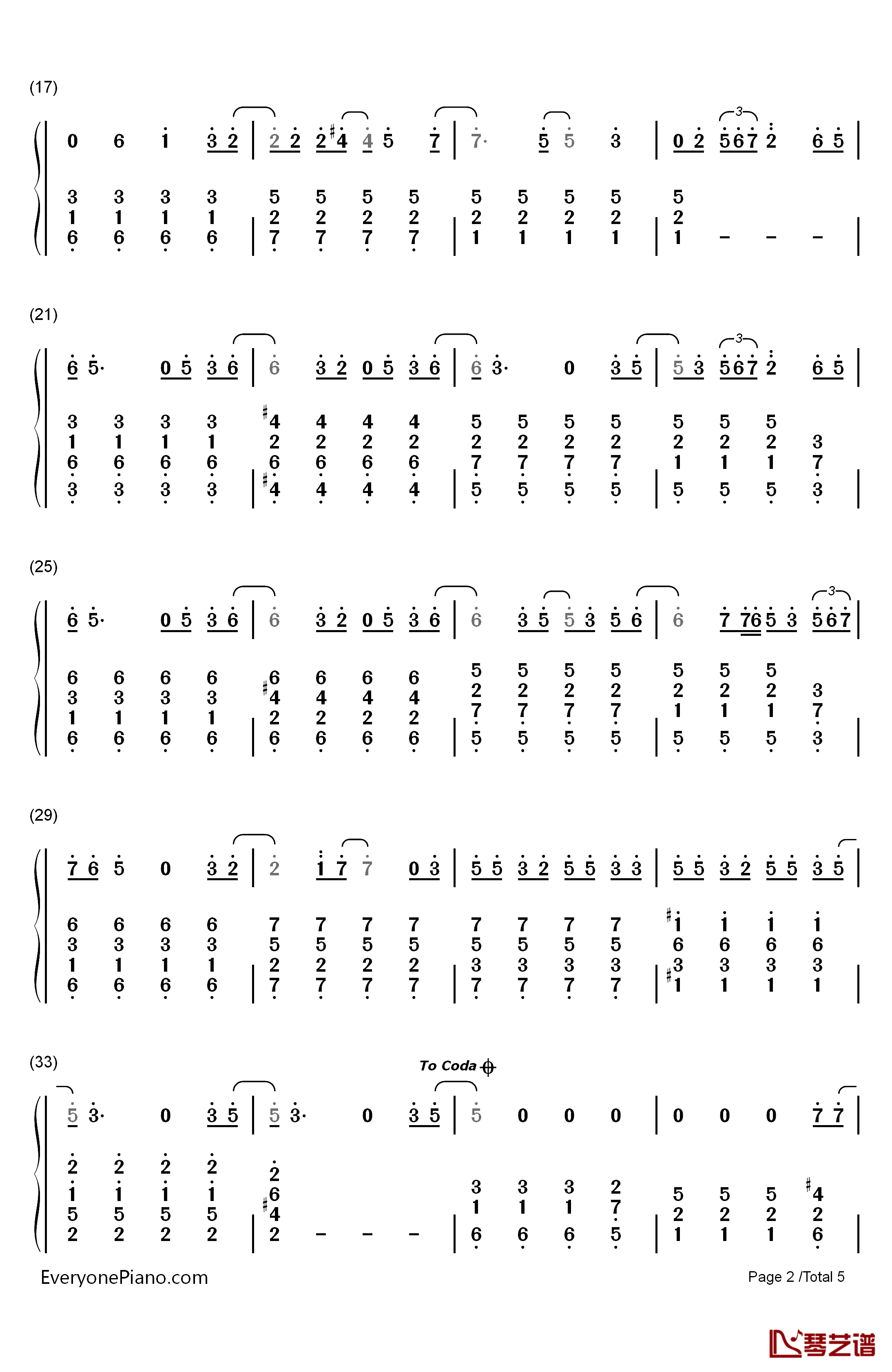 Love Song钢琴简谱-数字双手-Sara Bareilles2