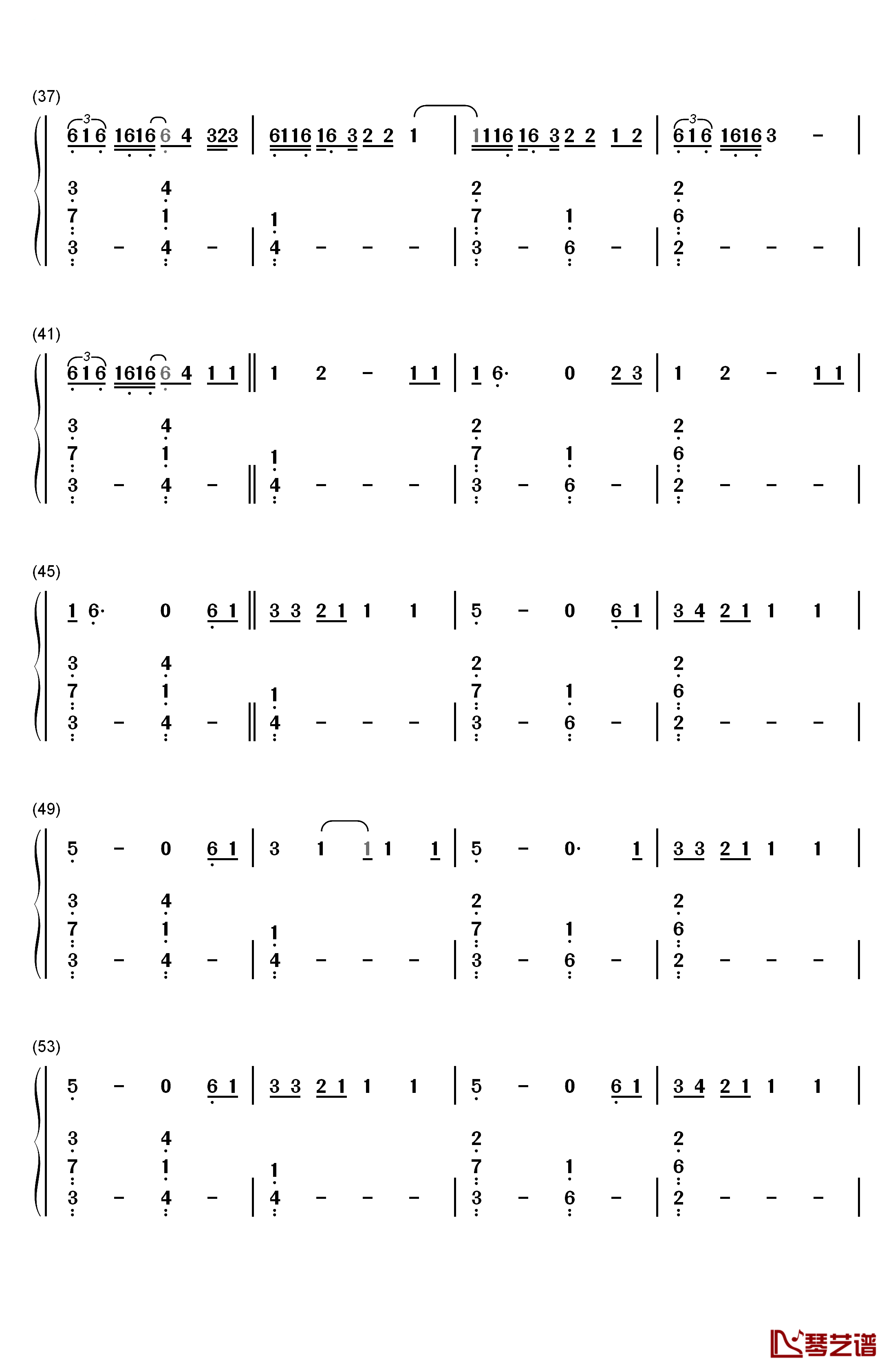 Slide钢琴简谱-数字双手-Calvin Harris3