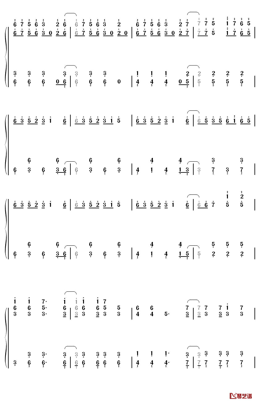 桜前线异常ナシ钢琴简谱-数字双手-初音ミク2