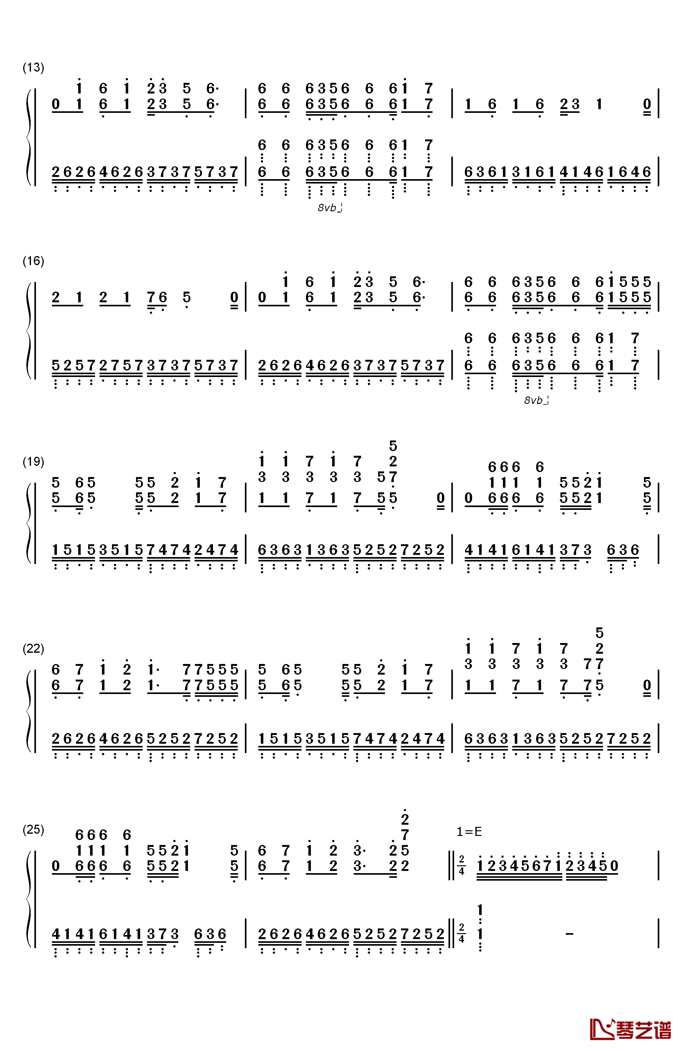 恋のミクル伝説钢琴简谱-数字双手-后藤邑子2