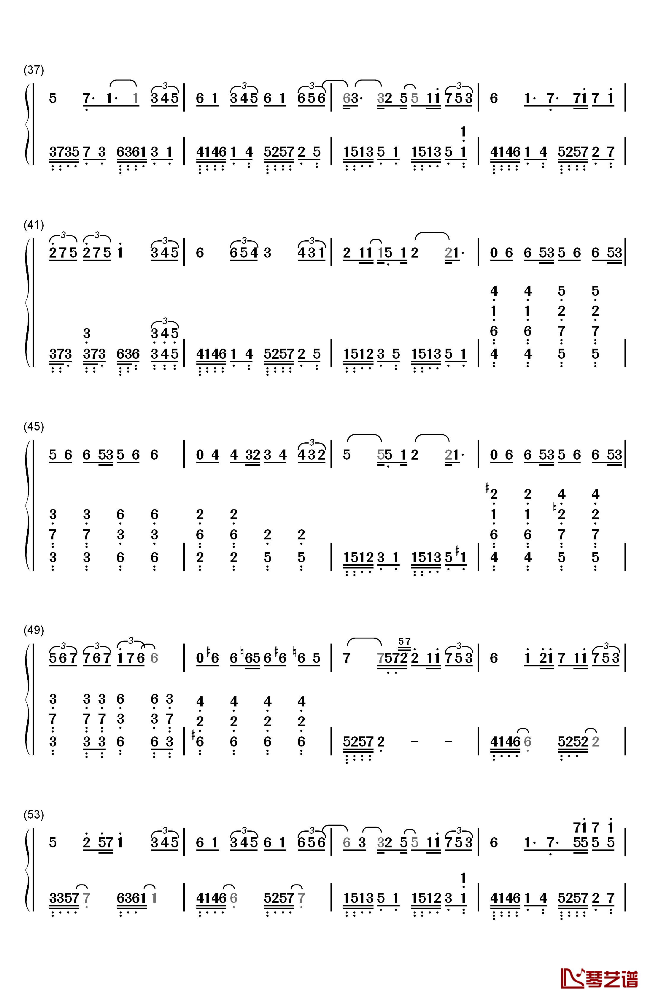 阴天快乐钢琴简谱-数字双手-陈奕迅3