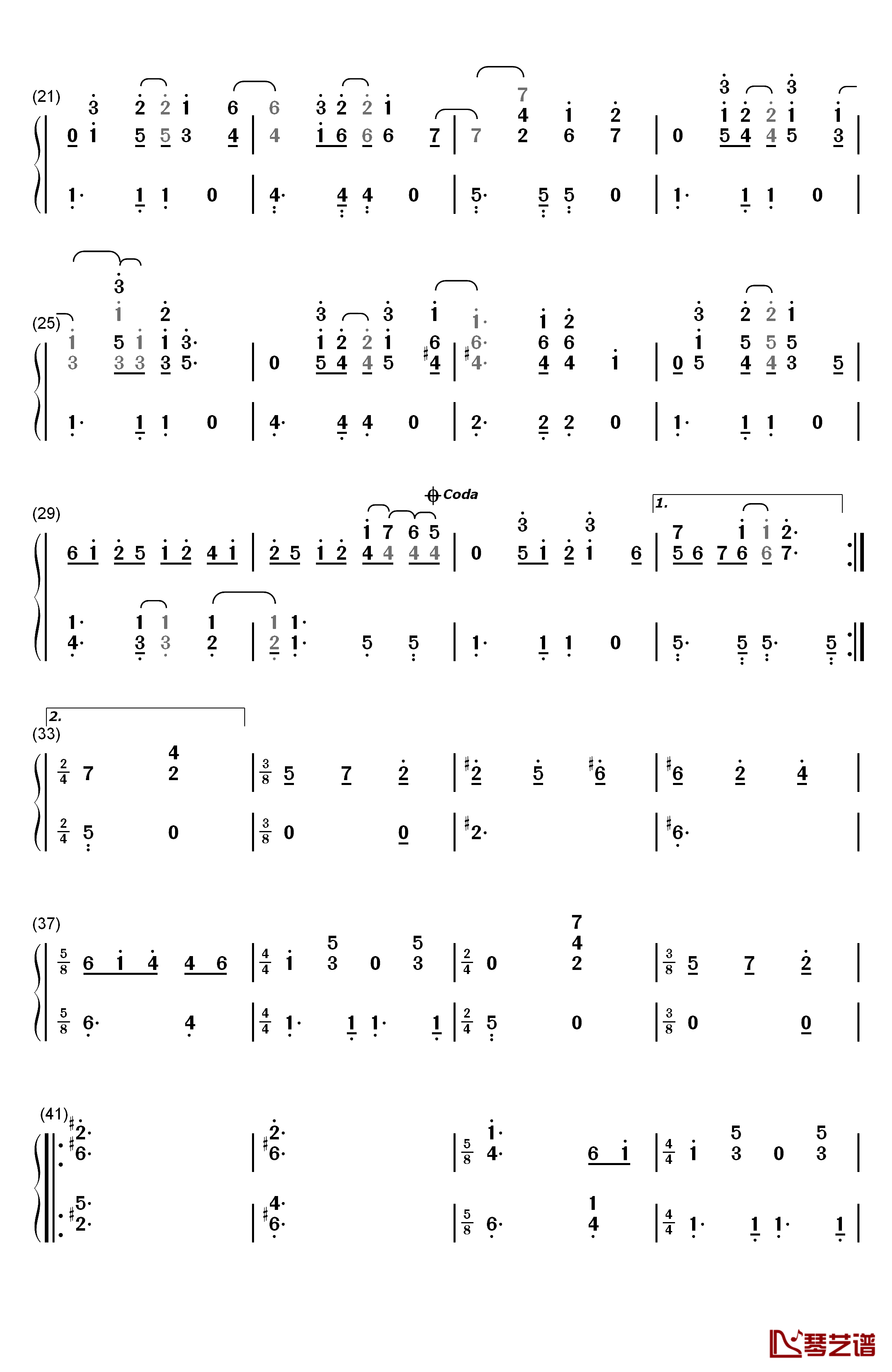 Here Comes the Sun钢琴简谱-数字双手-The Beatles2