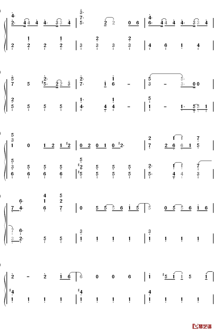 さよならクロール钢琴简谱-数字双手-AKB486