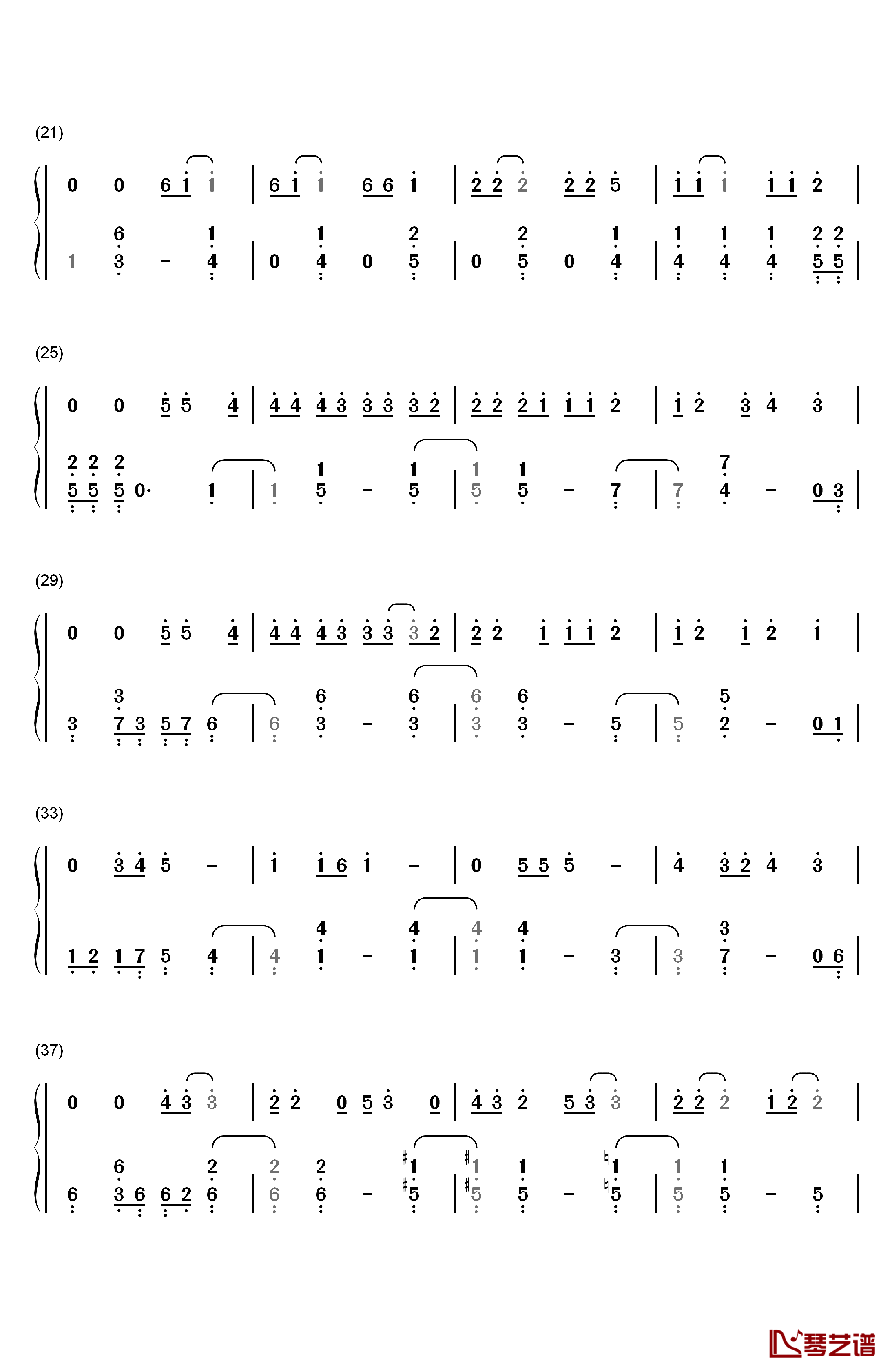 名前を呼ぶよ  简单版钢琴简谱-数字双手-Luck Life2