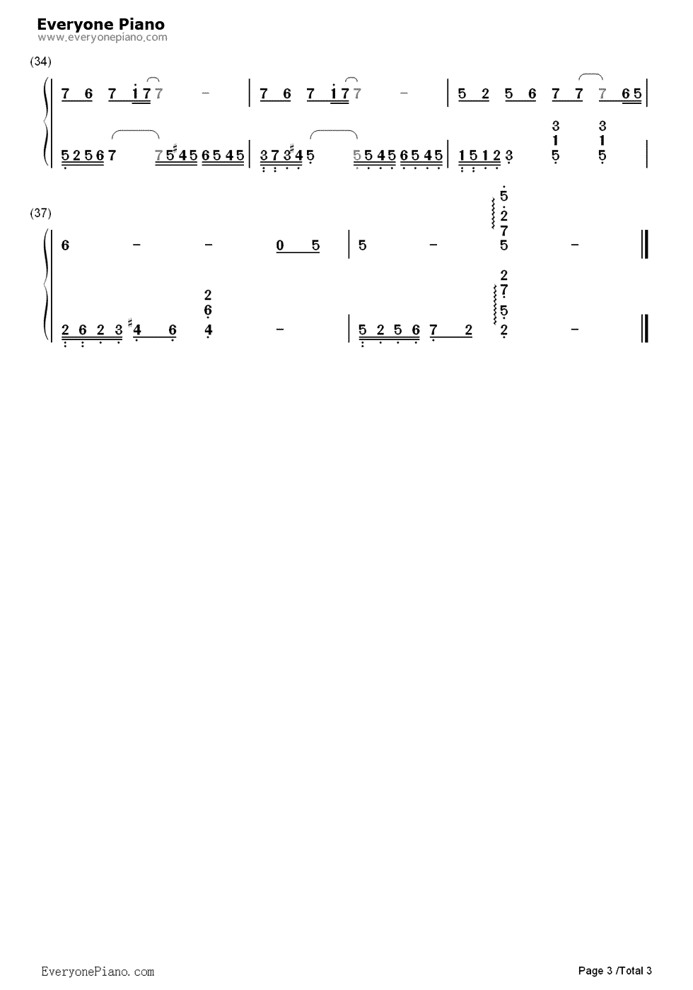 月牙儿伴奏钢琴简谱-数字双手-赵本山3