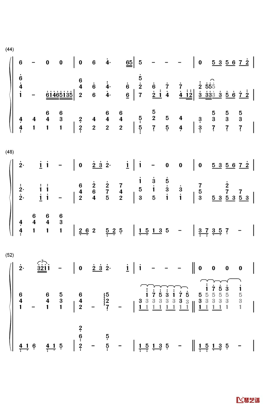 你的名字我的姓氏钢琴简谱-数字双手-张学友4