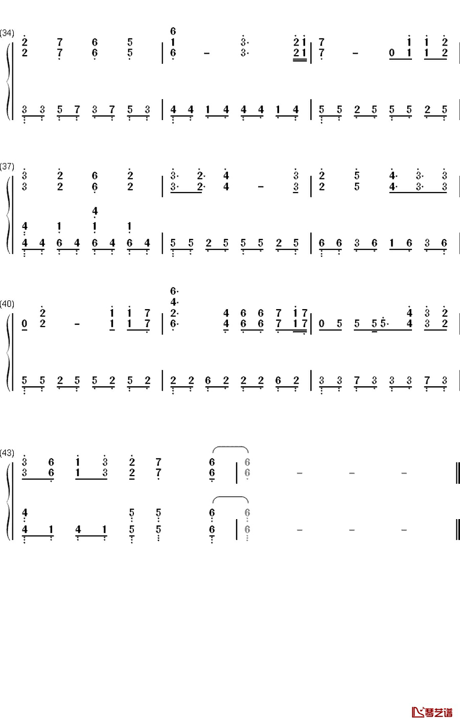 アクアテラリウム钢琴简谱-数字双手-やなぎなぎ
3