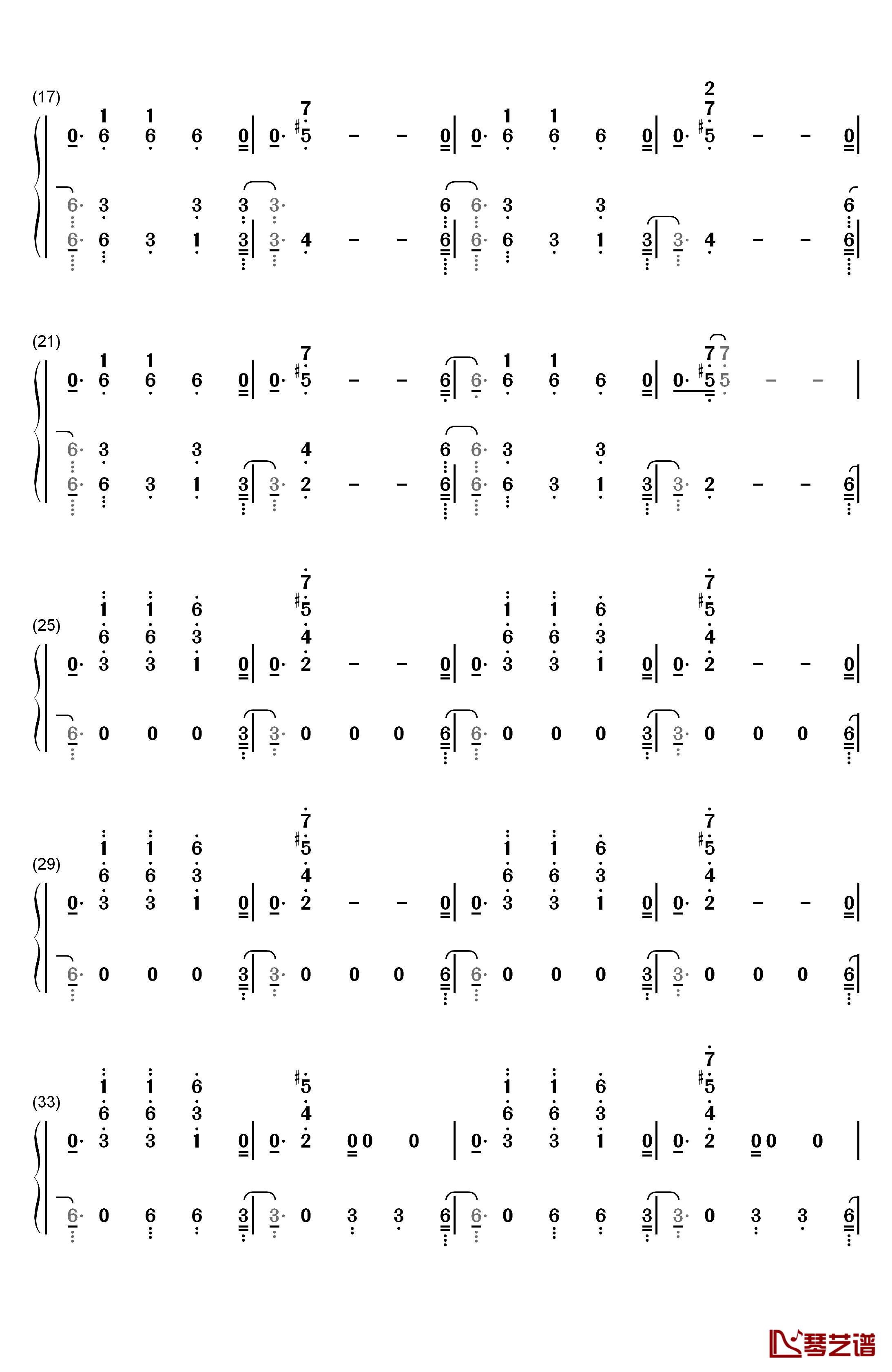 No Name钢琴简谱-数字双手-NF2