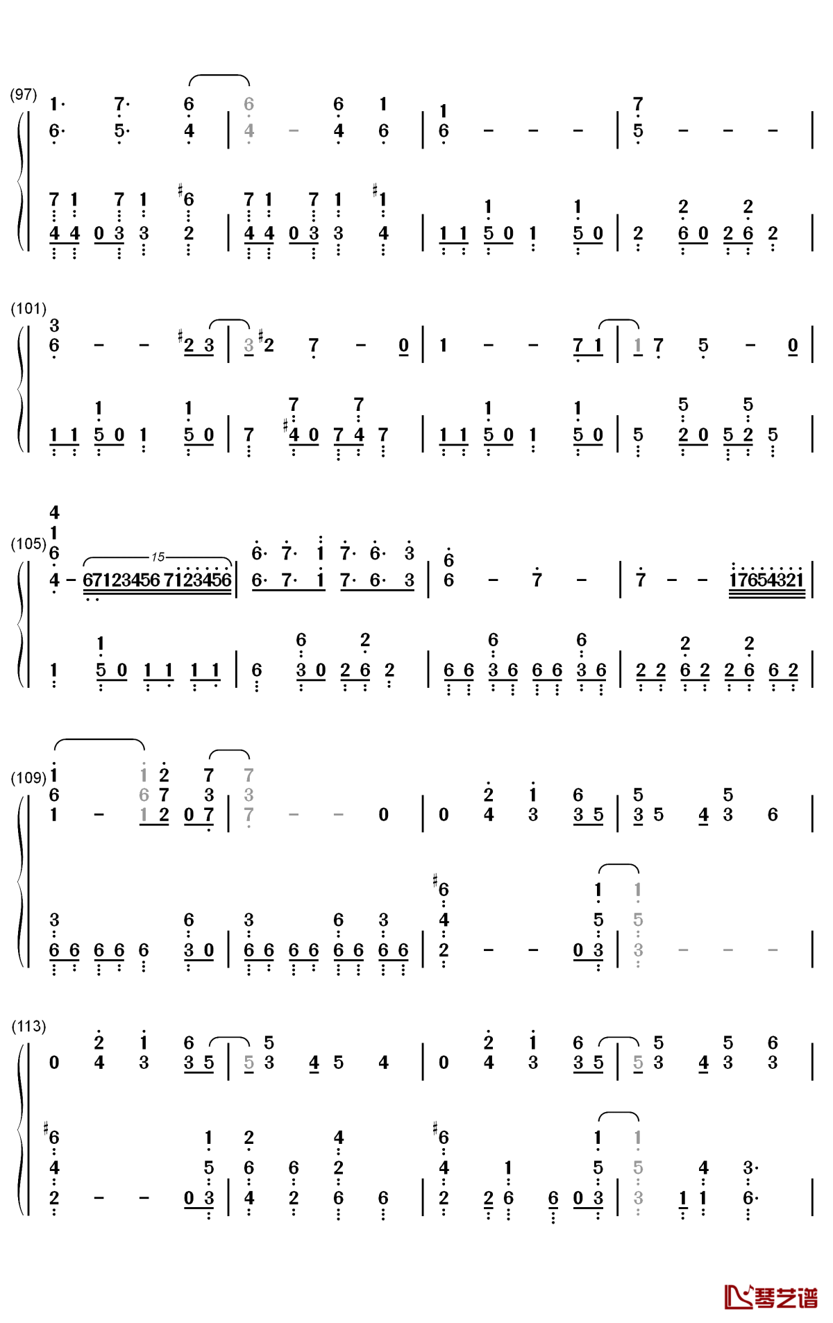 Black Shout钢琴简谱-数字双手-Roselia6