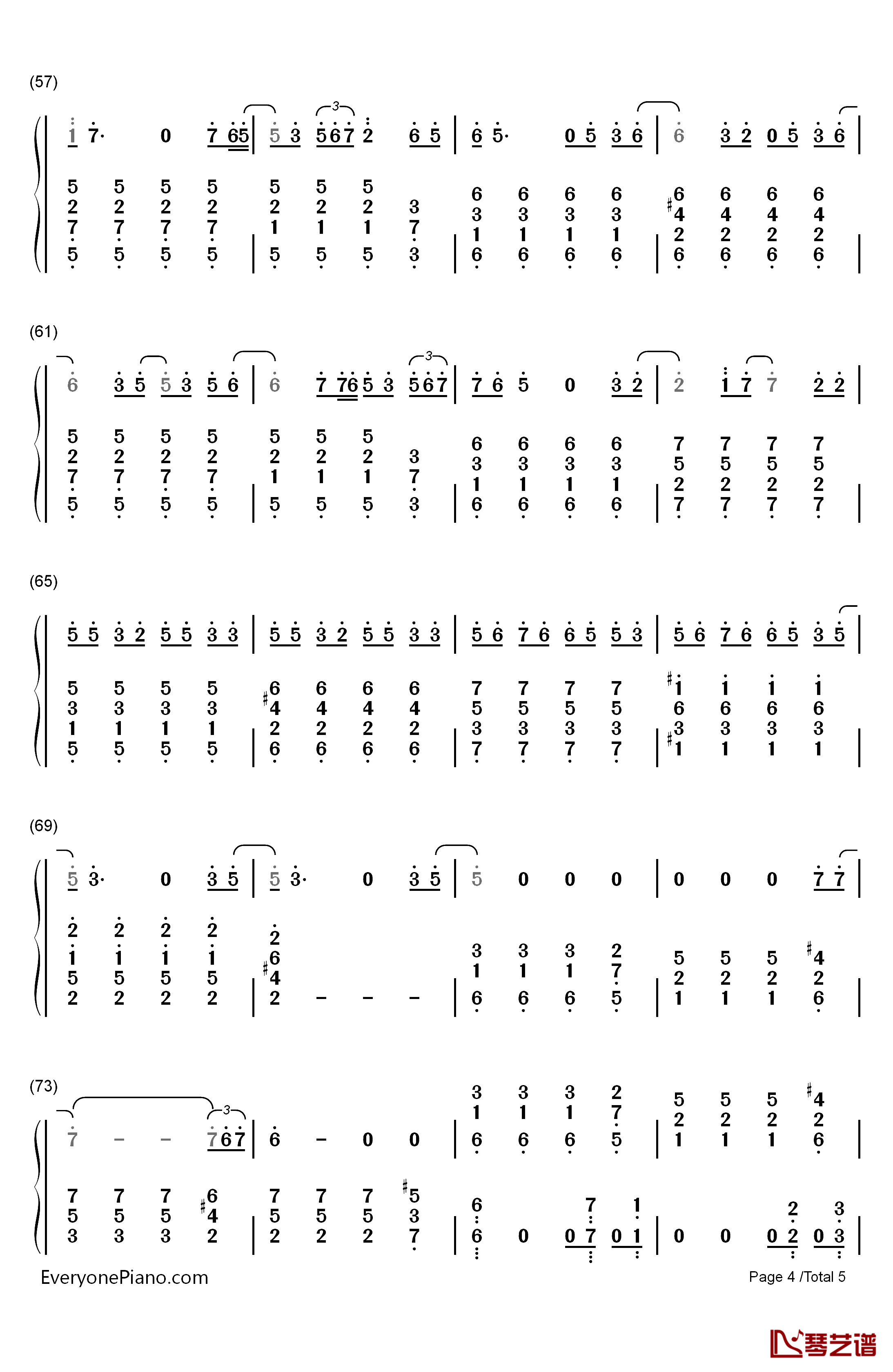 Love Song钢琴简谱-数字双手-Sara Bareilles4