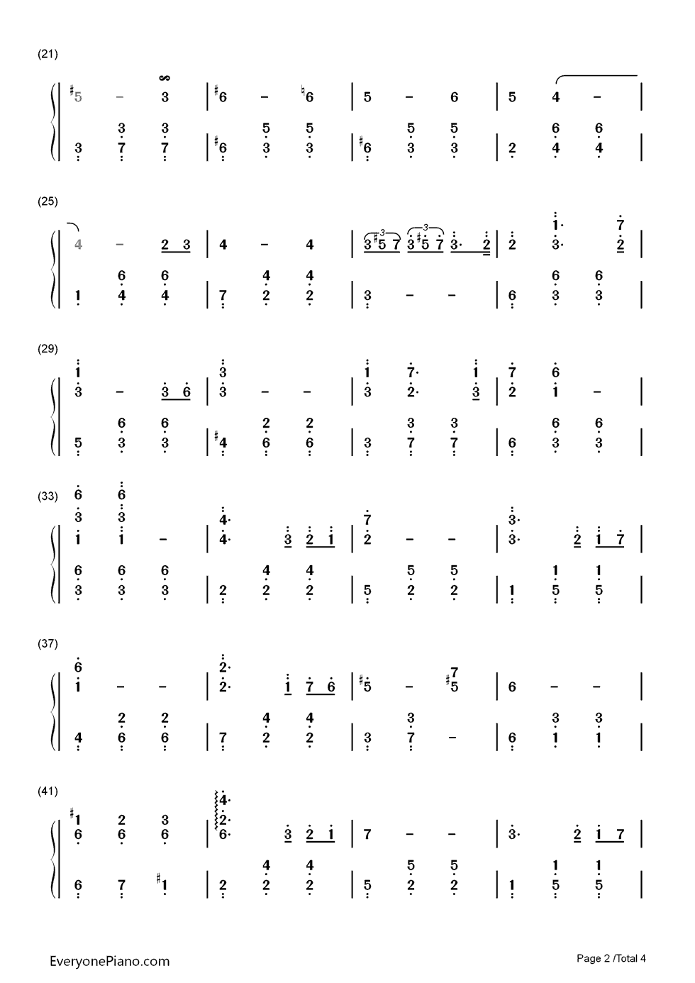 绿宝石钢琴简谱-数字双手-林隆璇2