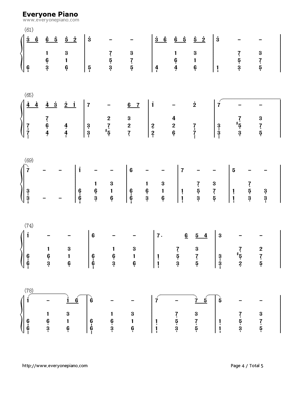 致青春 钢琴简谱-数字双手-王菲  Faye Wong4