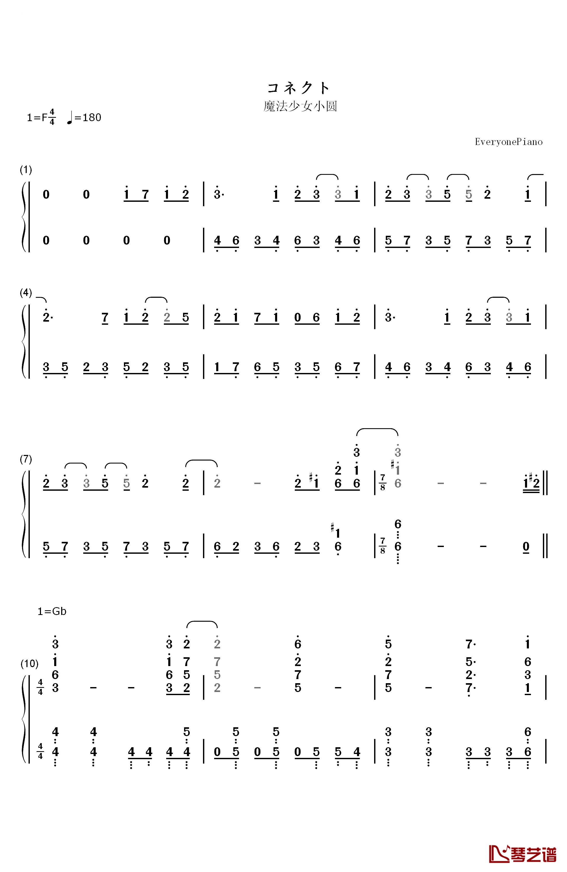 コネクト钢琴简谱-数字双手-ClariS1