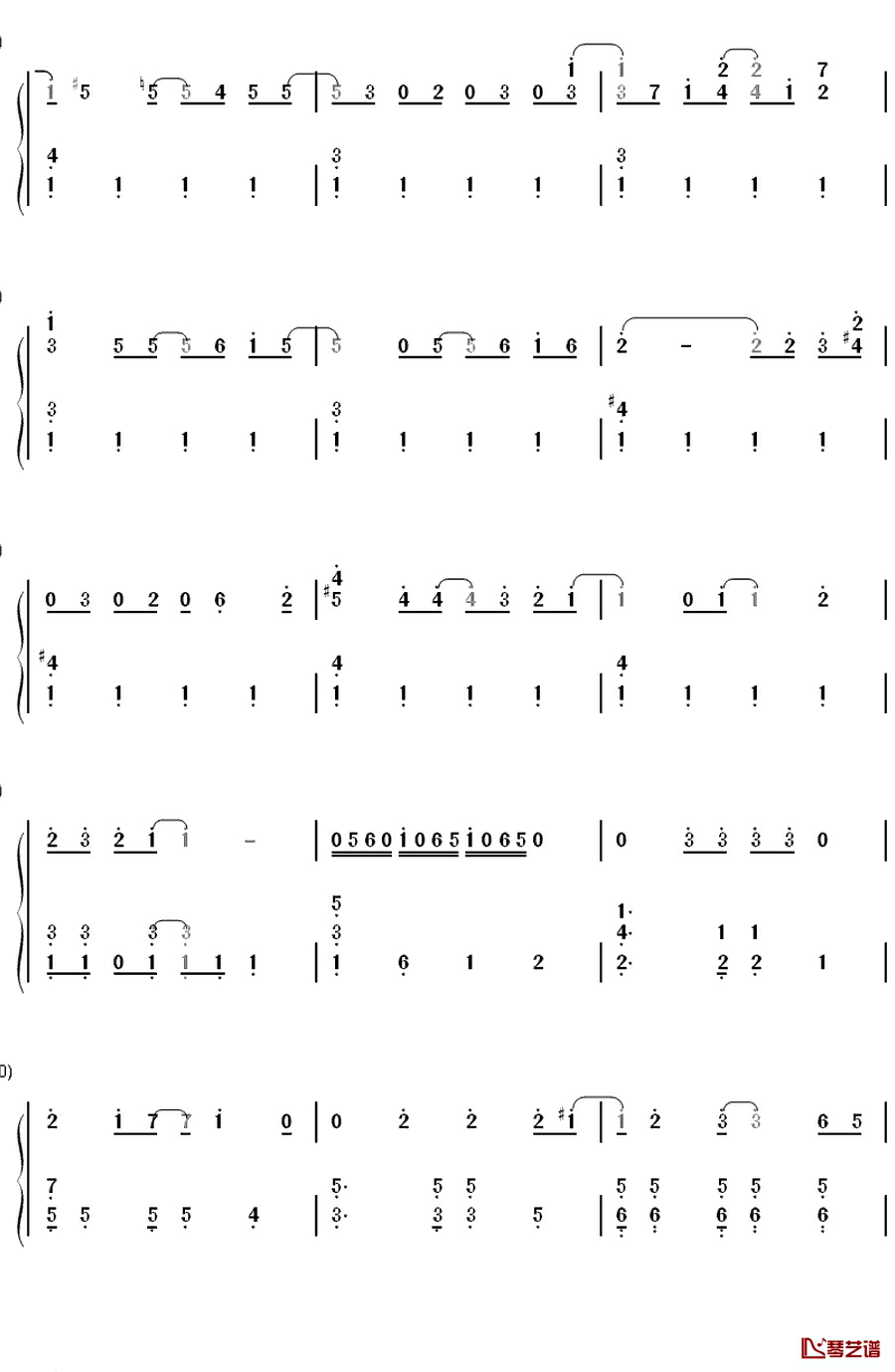 さよならクロール钢琴简谱-数字双手-AKB487