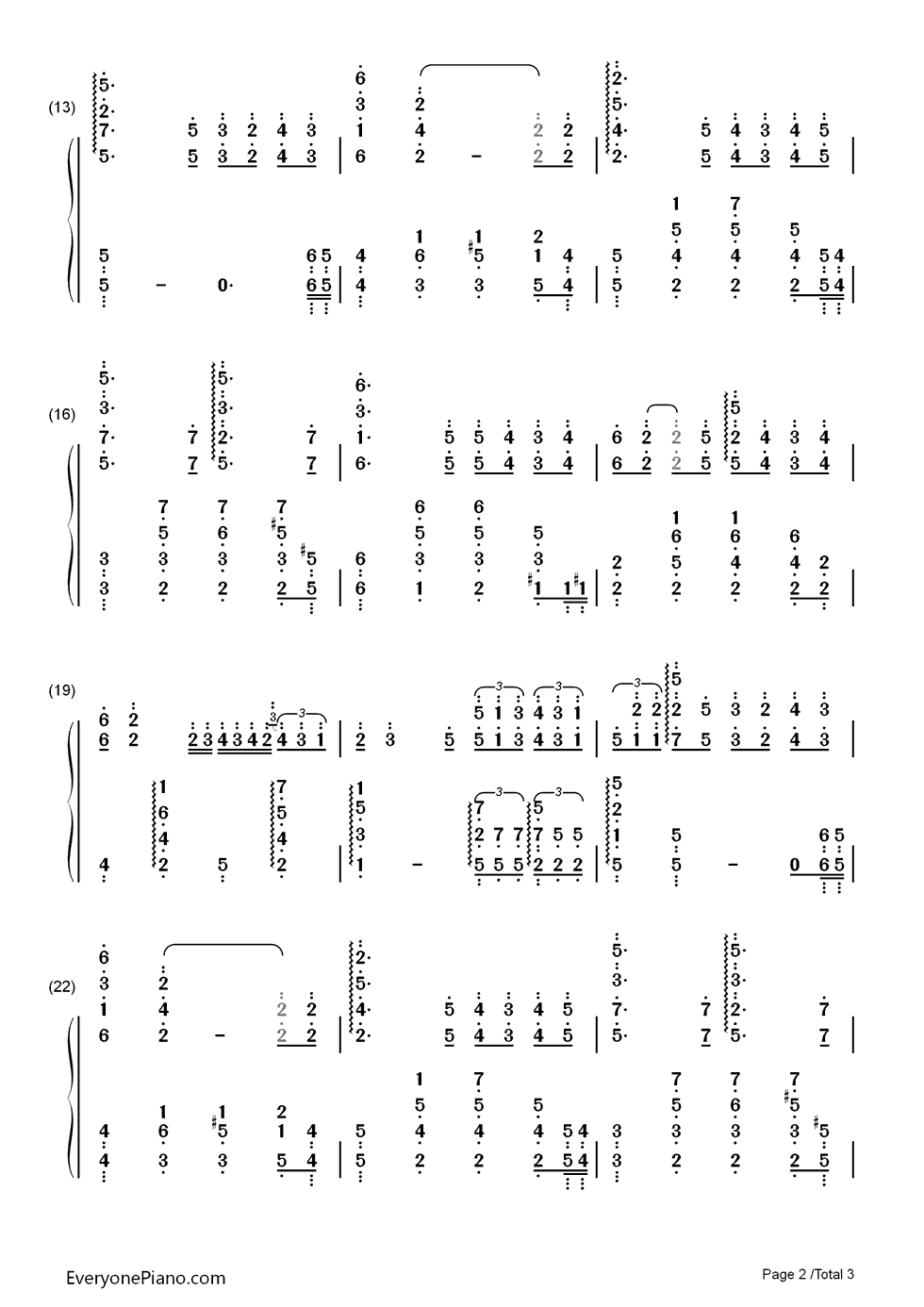 那个男人钢琴简谱-数字双手-杨宗纬  玄彬2