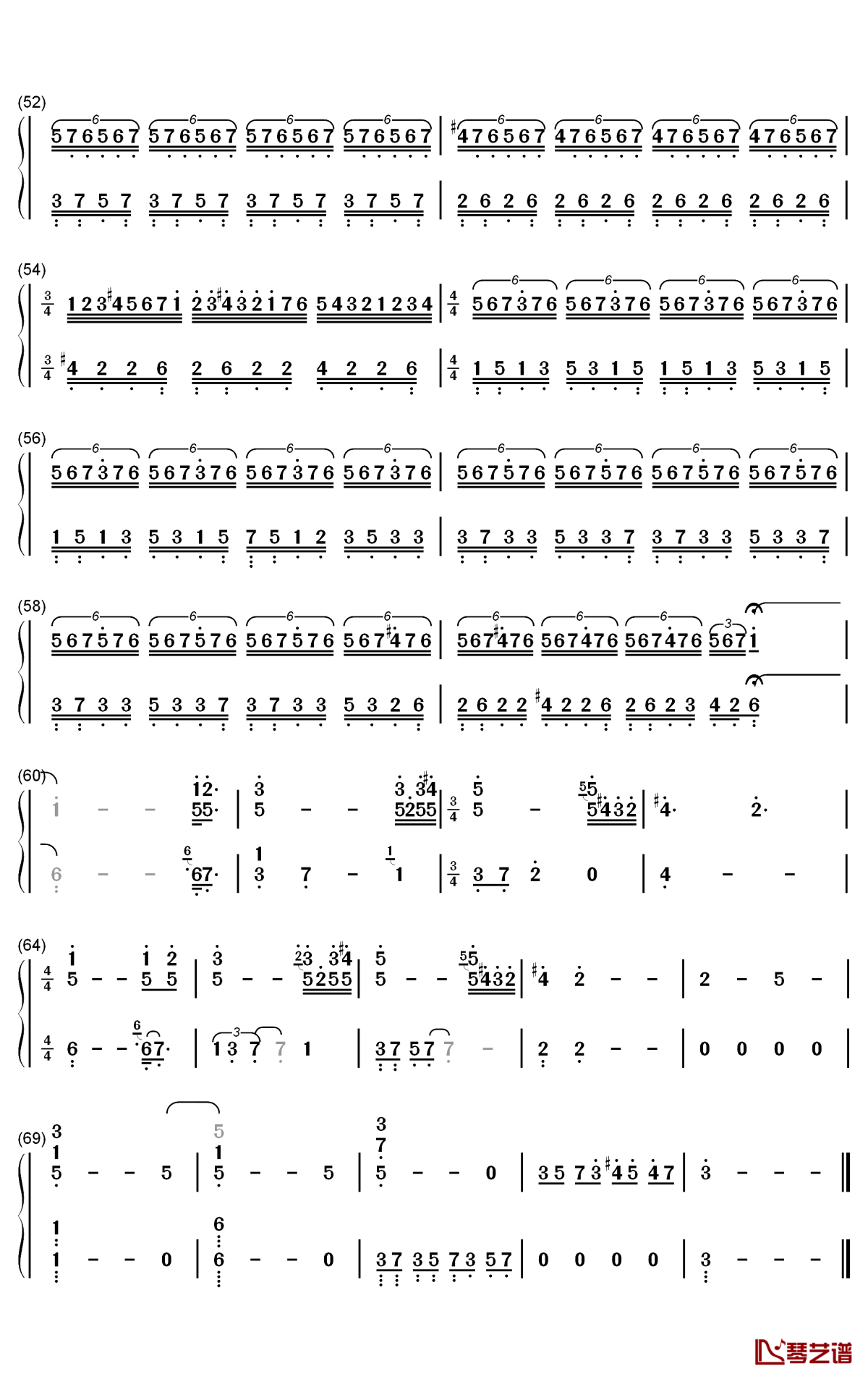 I Love You钢琴简谱-数字双手-RIOPY4