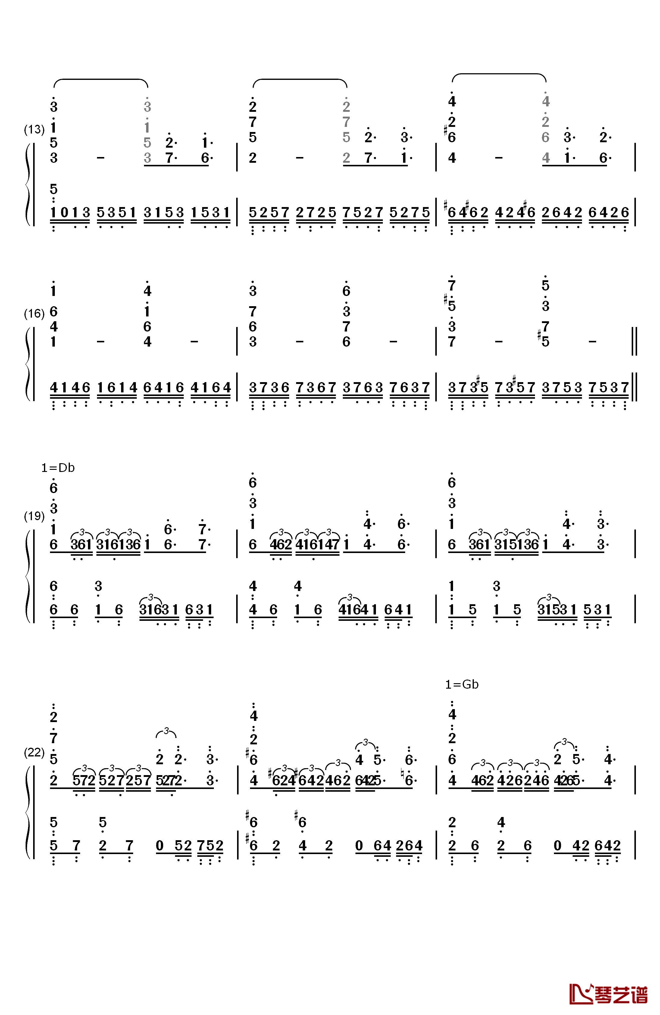 Swordland钢琴简谱-数字双手-梶浦由记2