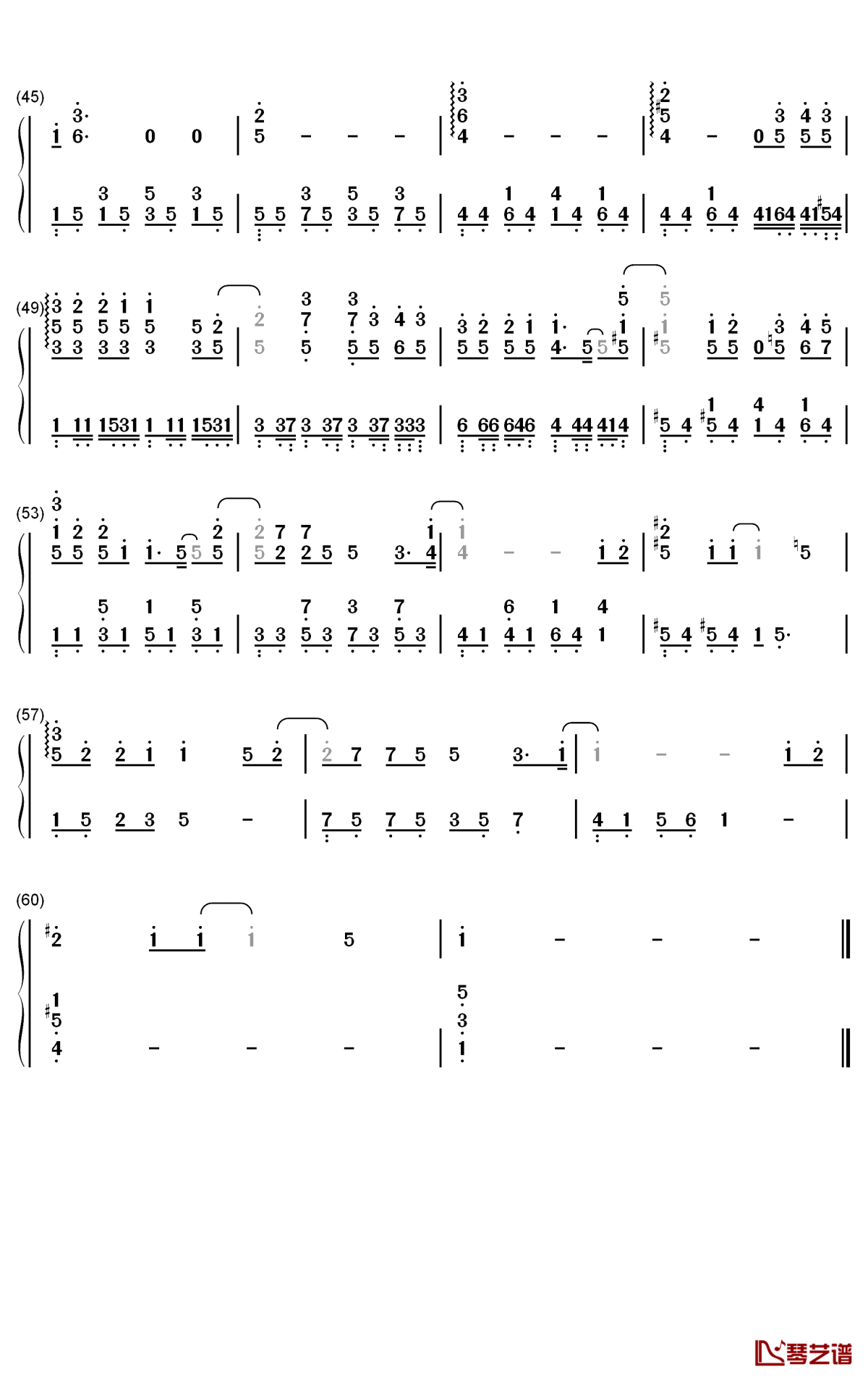 无滤镜钢琴简谱-数字双手-林俊杰 藤原浩3