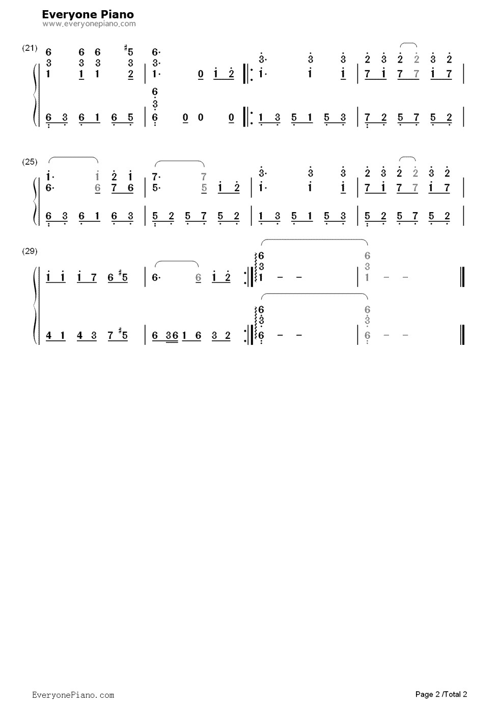 寂寞在唱歌钢琴简谱-数字双手-阿桑2