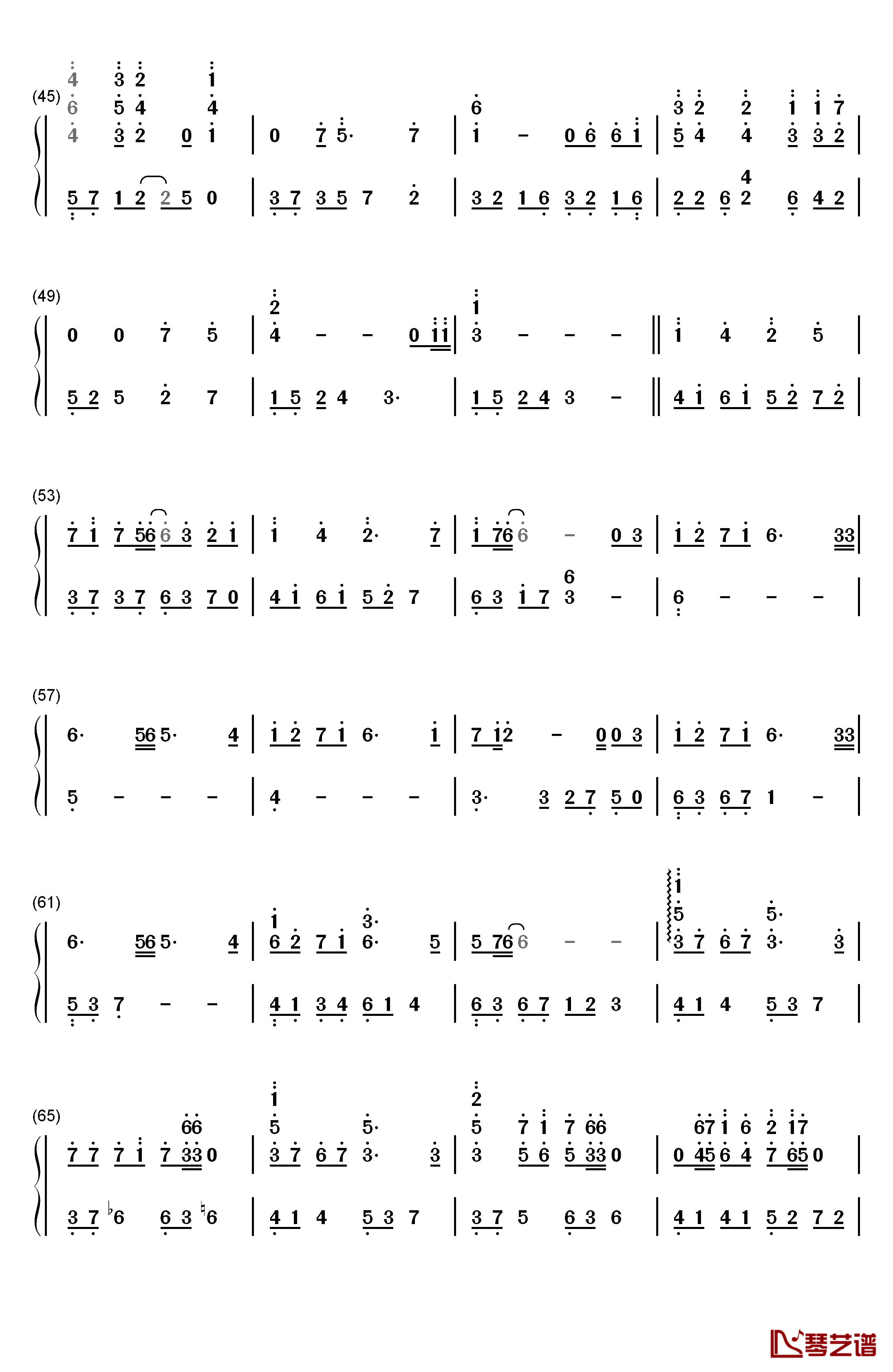 雨のちおもいで钢琴简谱-数字双手-志仓千代丸3