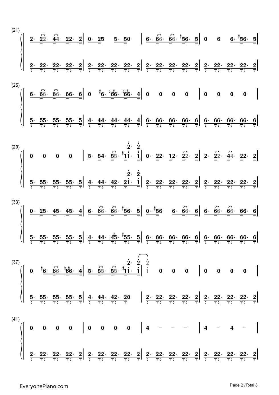 Uprising钢琴简谱-数字双手-Muse2