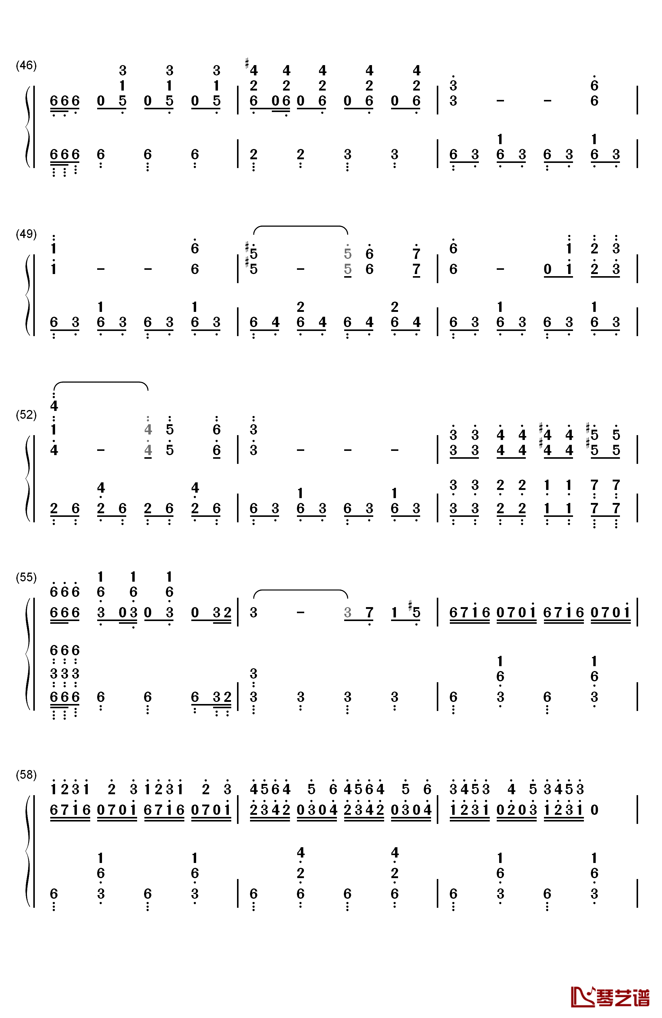 托卡塔曲钢琴简谱-数字双手-理查德克莱德曼4