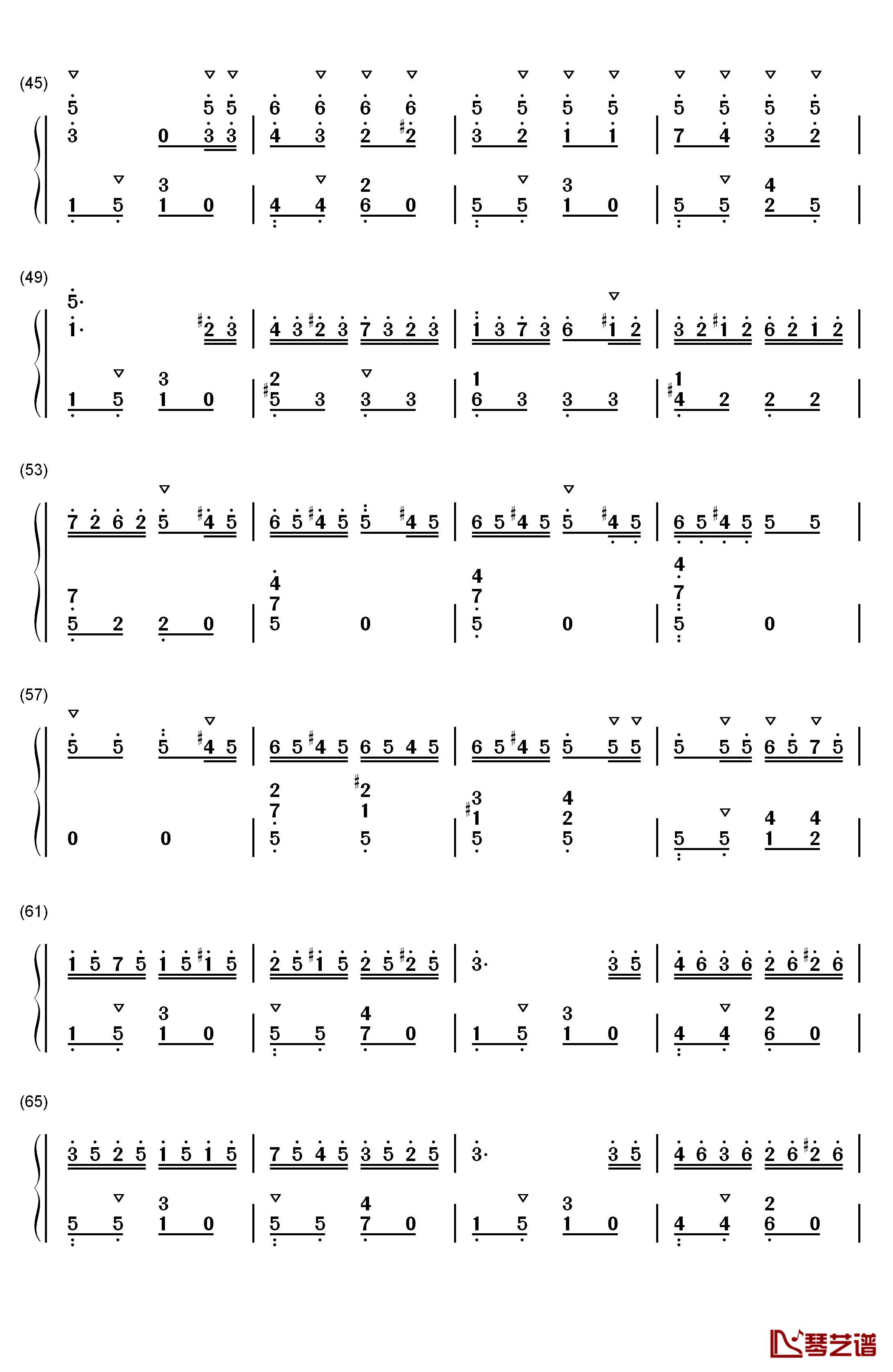 喷泉钢琴简谱-数字双手-卡尔博姆3