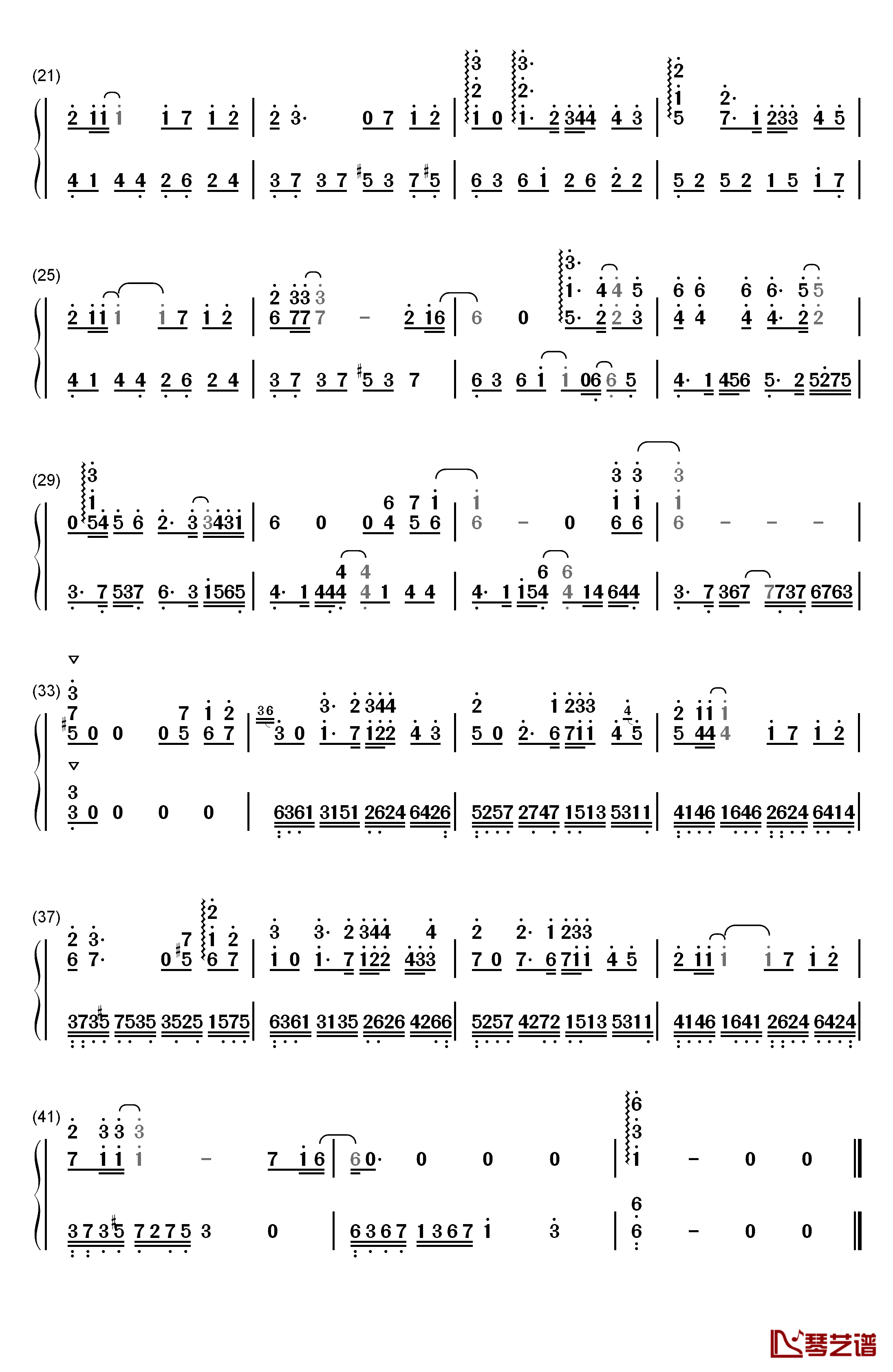 即使知道要见面钢琴简谱-数字双手-Sara2