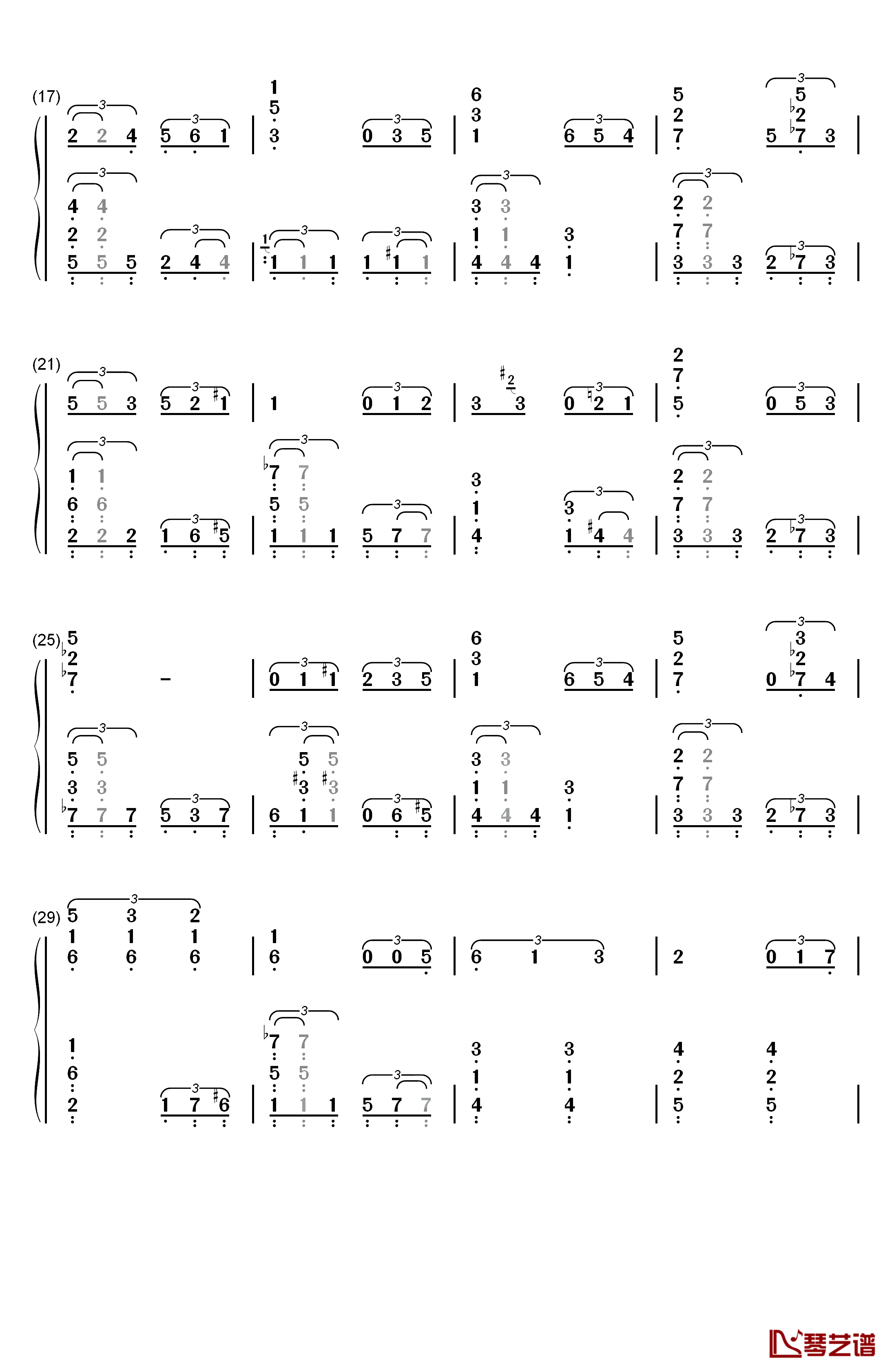 地球をあげる钢琴简谱-数字双手-LUMi はるまきごはん2