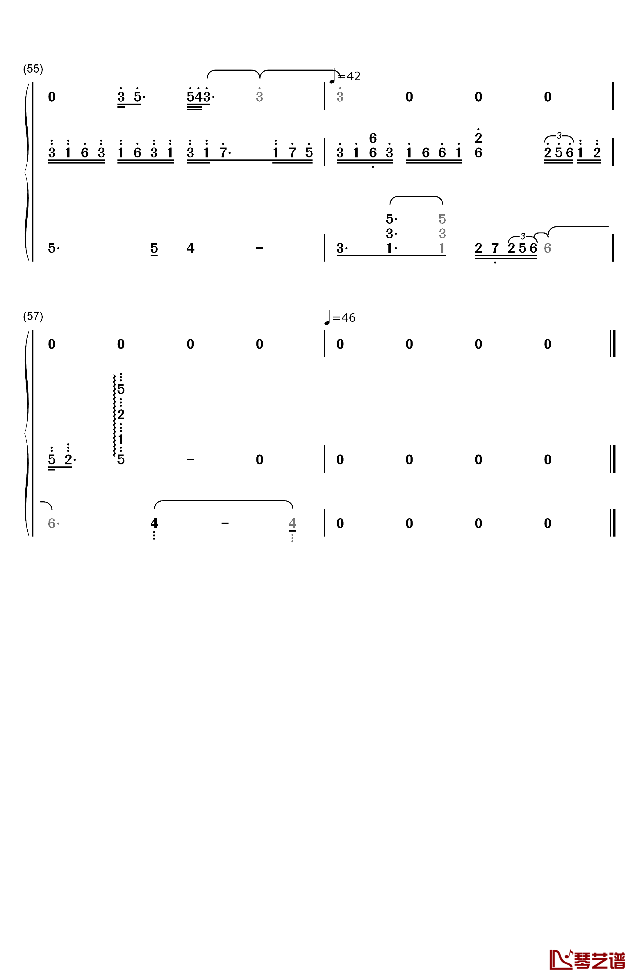 学不会钢琴简谱-数字双手-林俊杰8