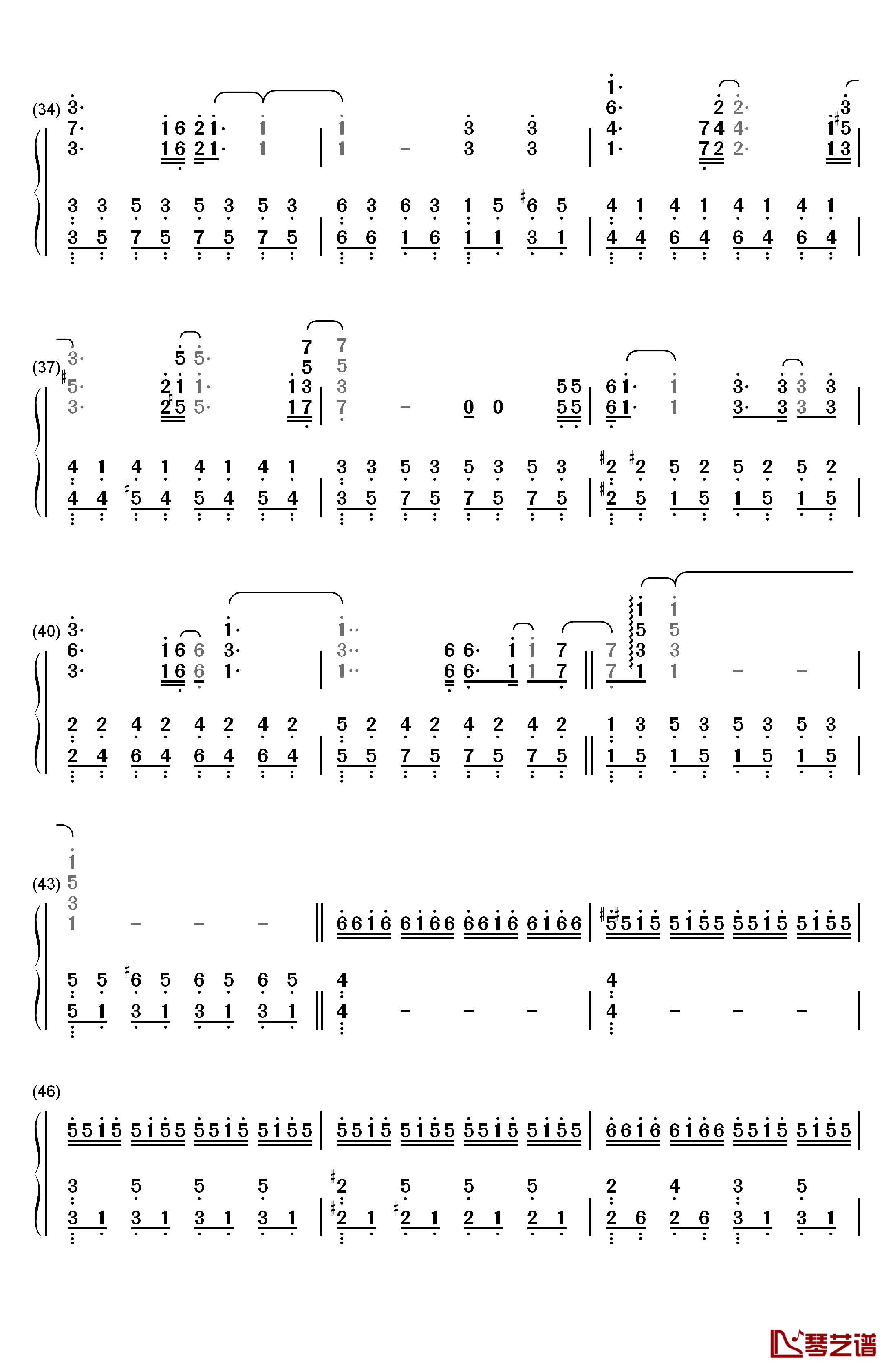 恋をしたのは钢琴简谱-数字双手-aiko3