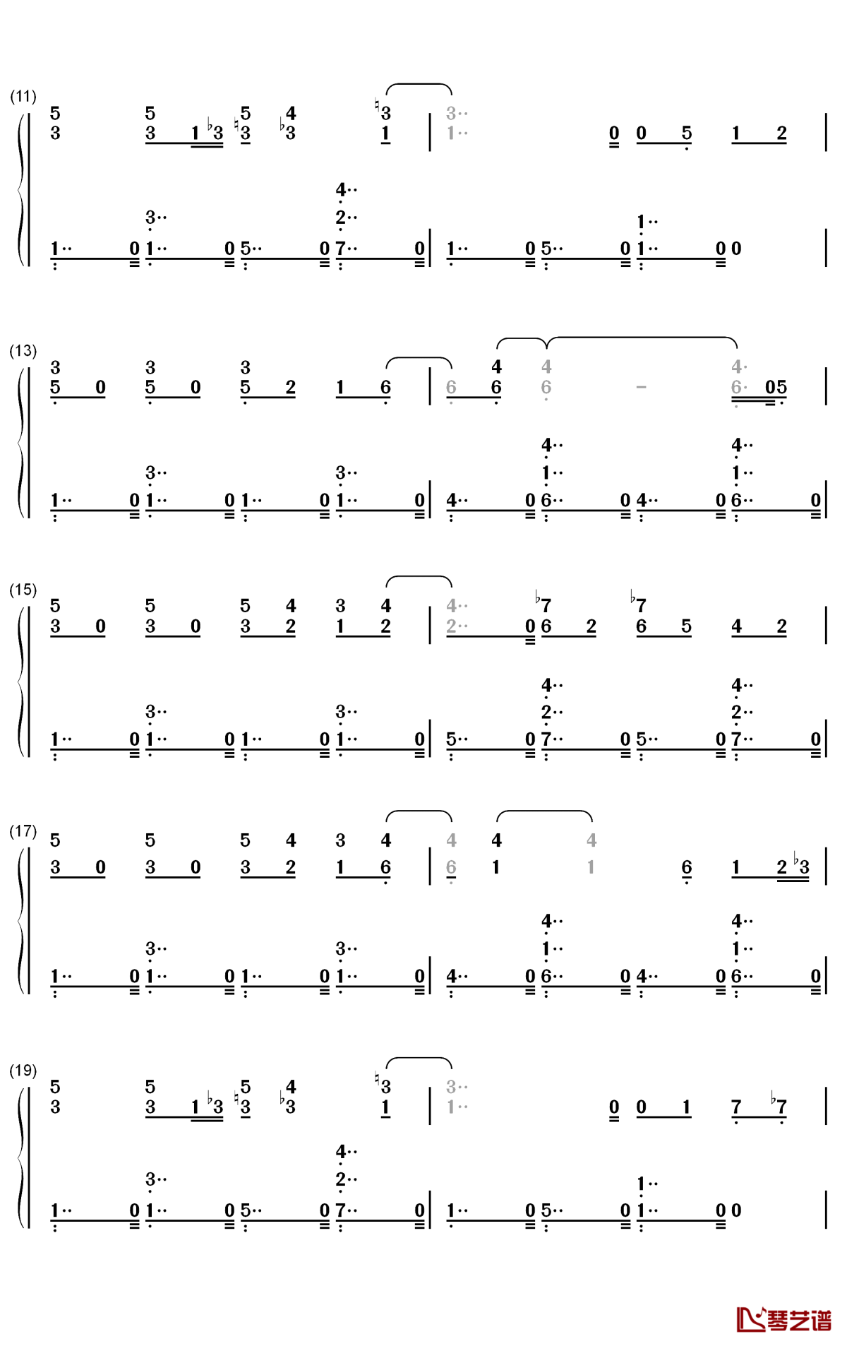 猫之步态舞钢琴简谱-数字双手-戴维·赫勒韦尔2