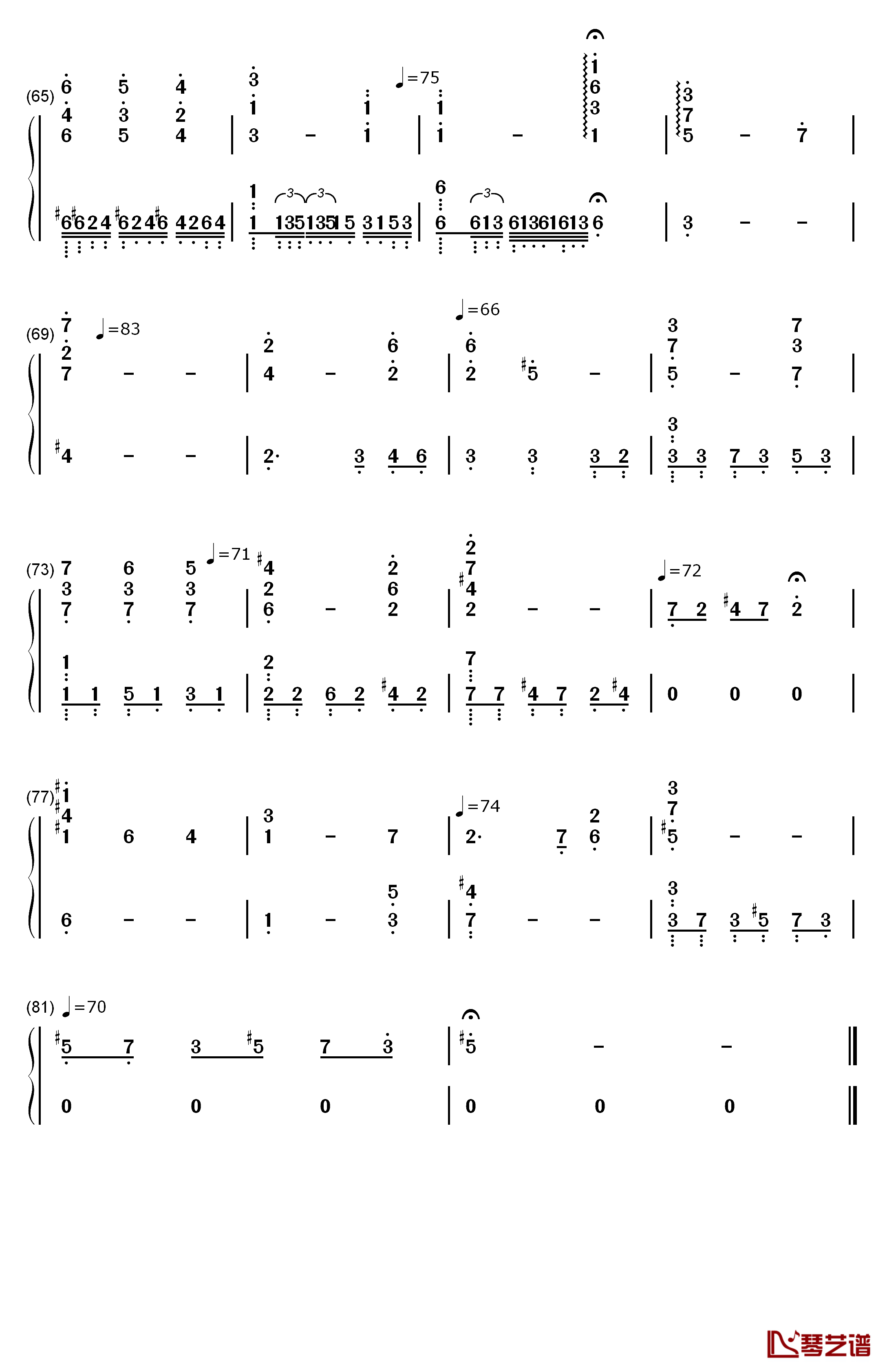 To Zanarkand钢琴简谱-数字双手-最终幻想4