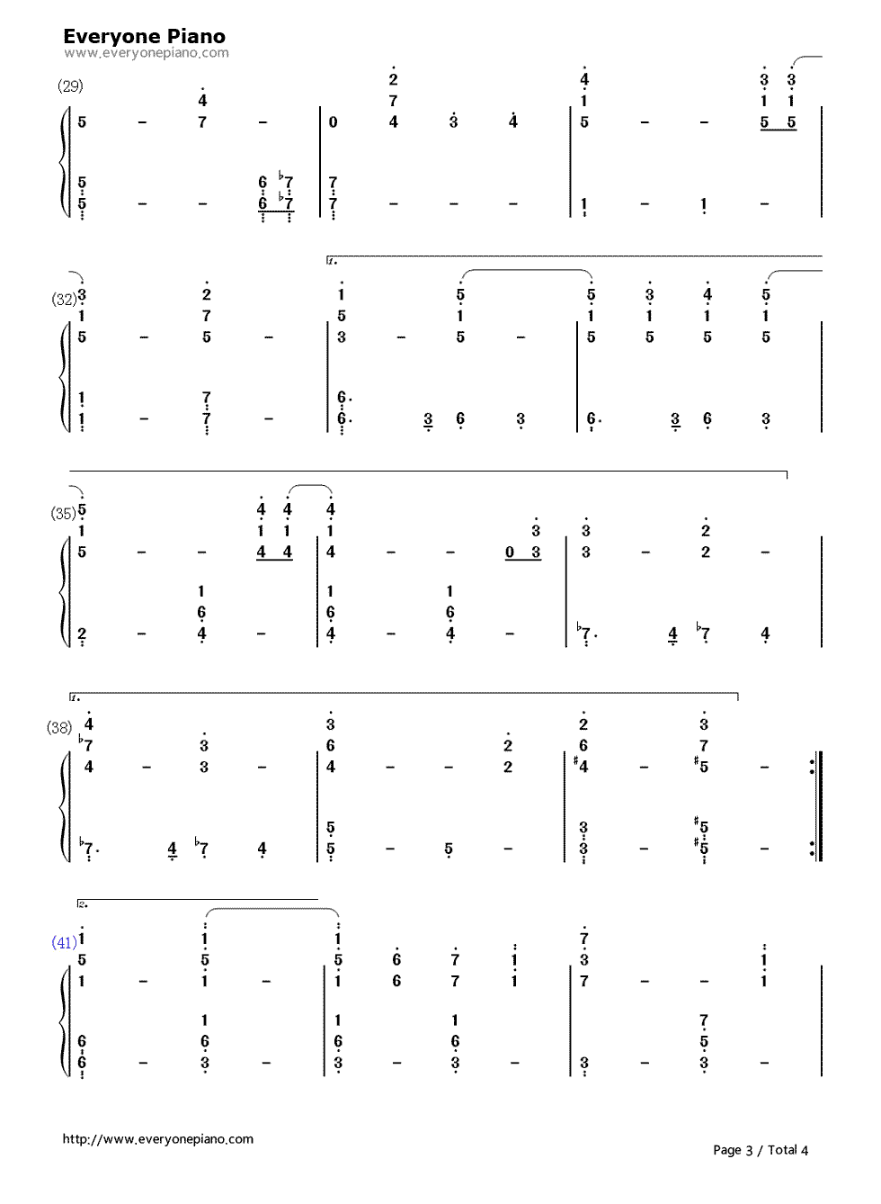 黑色幽默钢琴简谱-数字双手-周杰伦3