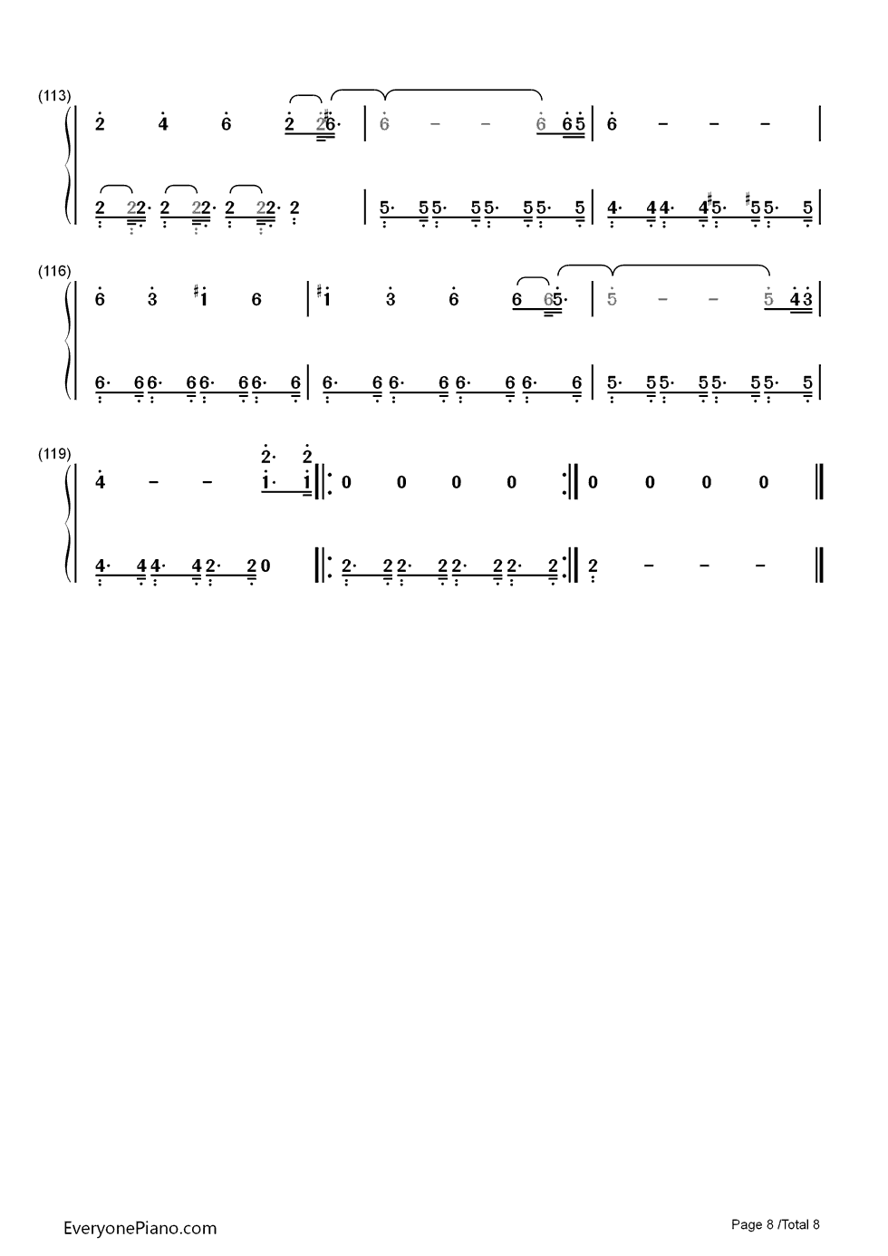 Uprising钢琴简谱-数字双手-Muse8