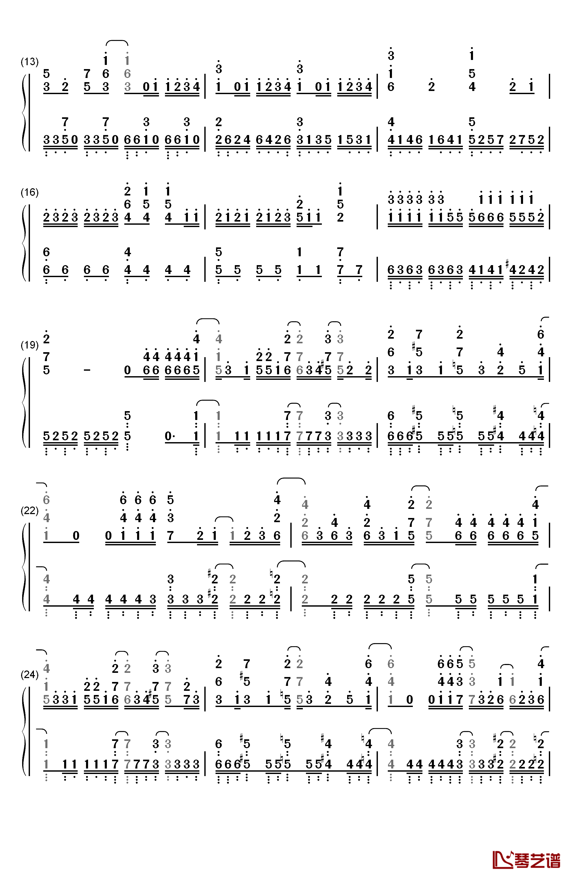 Union钢琴简谱-数字双手-OxT2