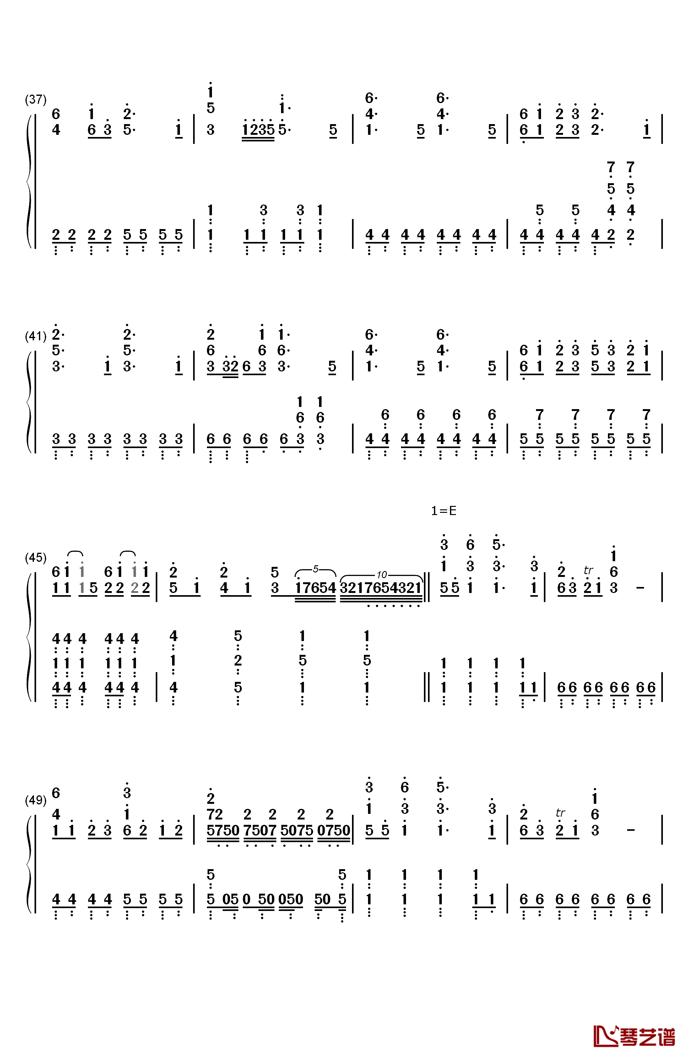 白金迪斯科钢琴简谱-数字双手-井口裕香3