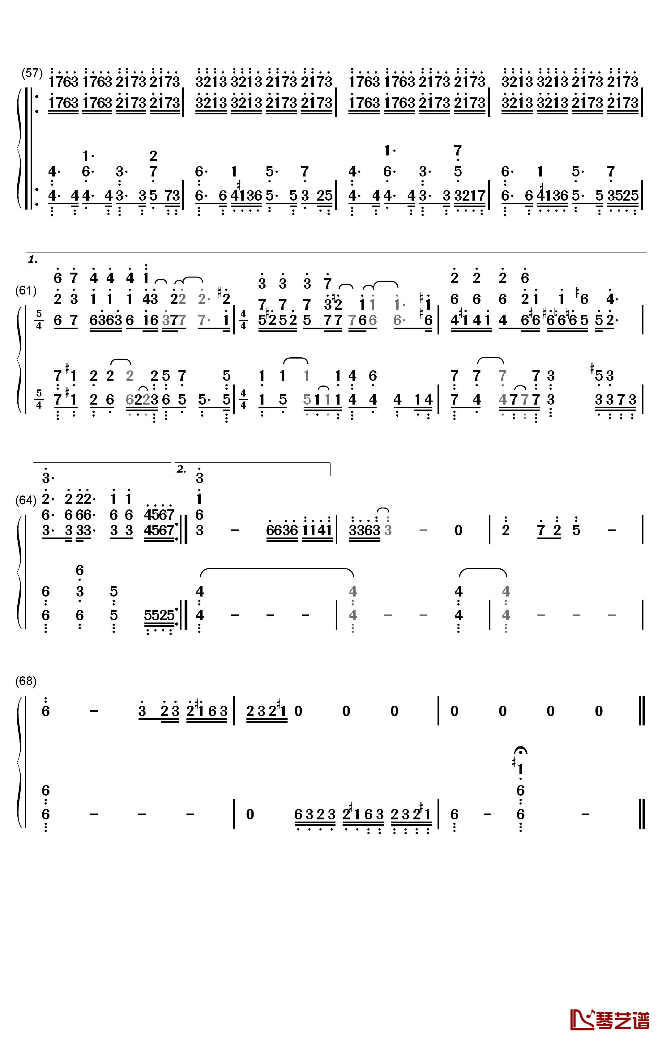 Thanatos钢琴简谱-数字双手-鹭巢诗郎4