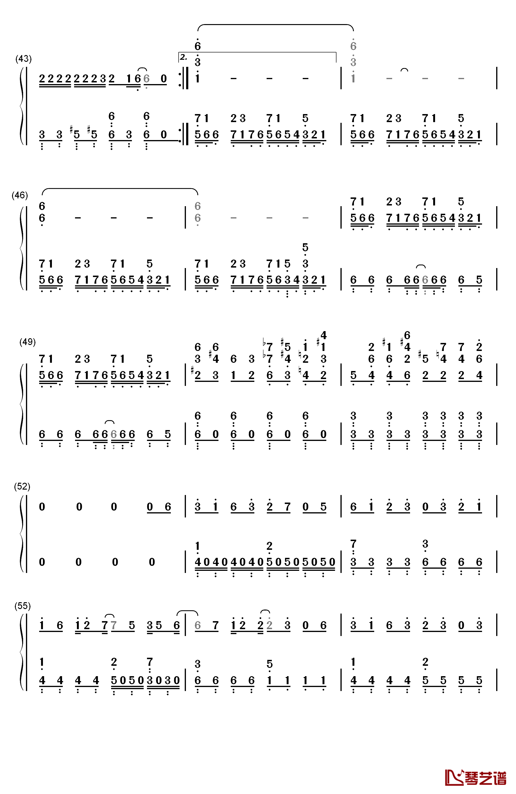 ドーナツホール钢琴简谱-数字双手-GUMI4