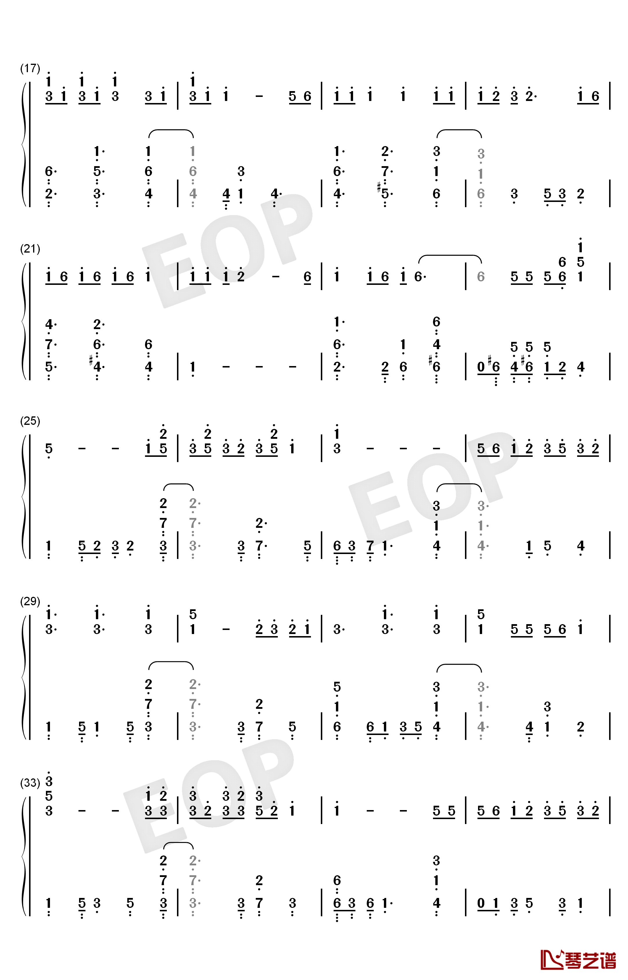 BBIBBI钢琴简谱-数字双手-IU 李知恩2