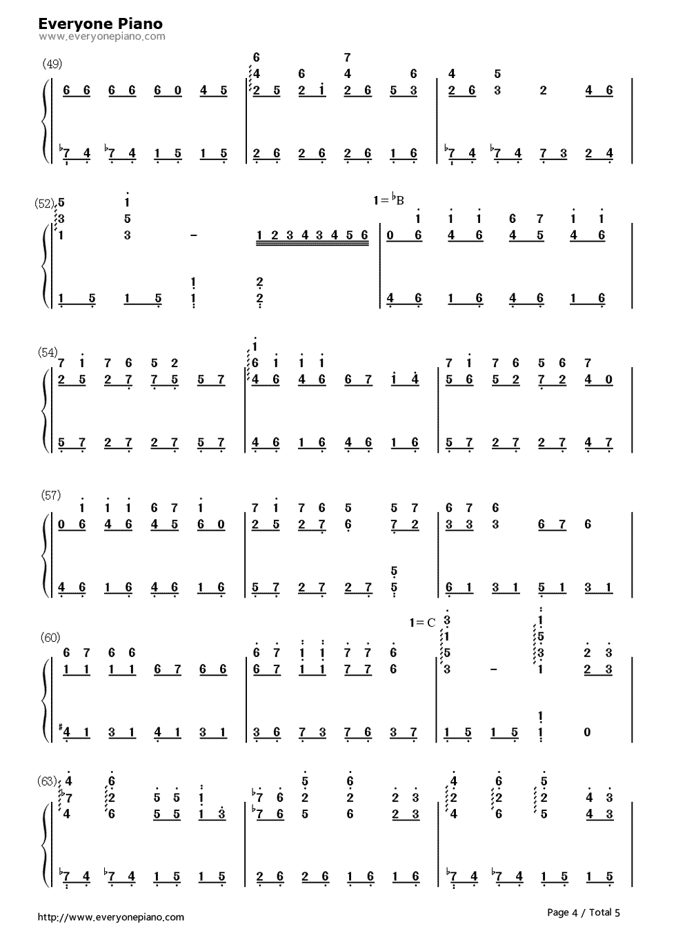 奏之曲钢琴简谱-数字双手-小林沙苗4