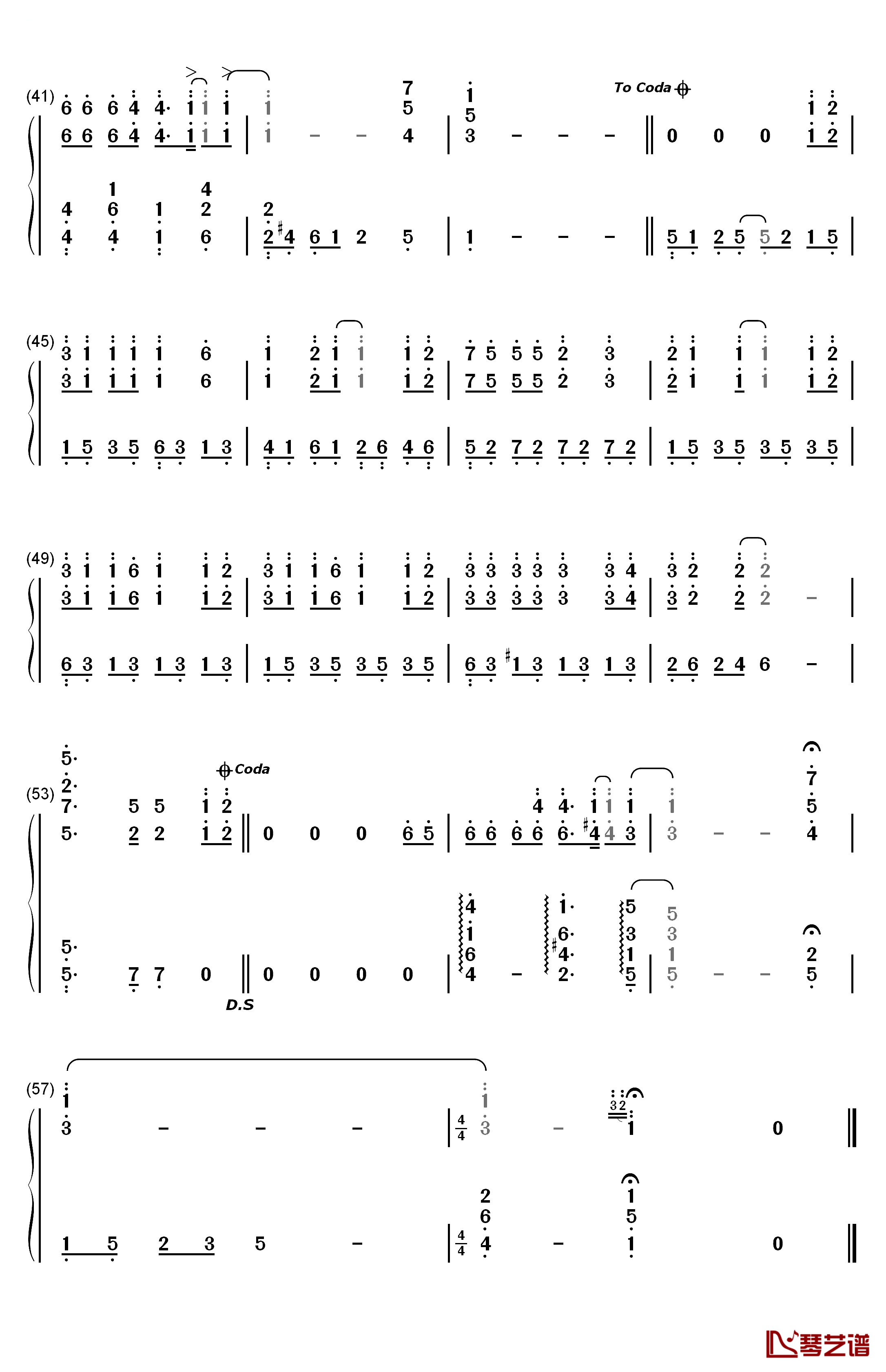 痴心绝对钢琴简谱-数字双手-李圣杰3