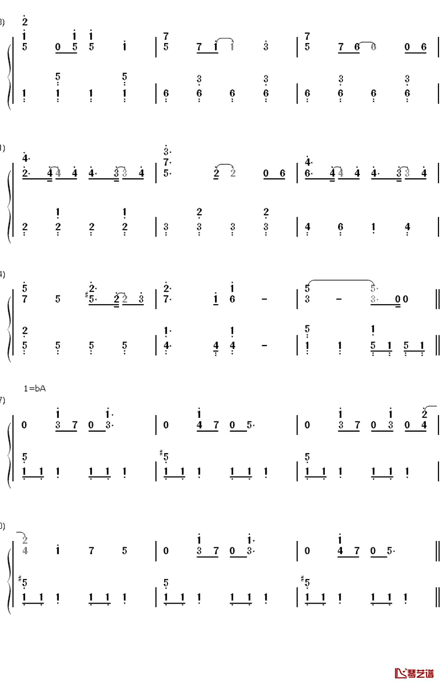 さよならクロール钢琴简谱-数字双手-AKB489