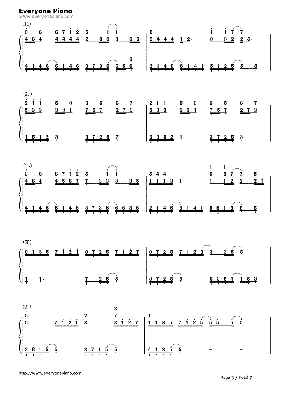 慢慢等钢琴简谱-数字双手-韦礼安3