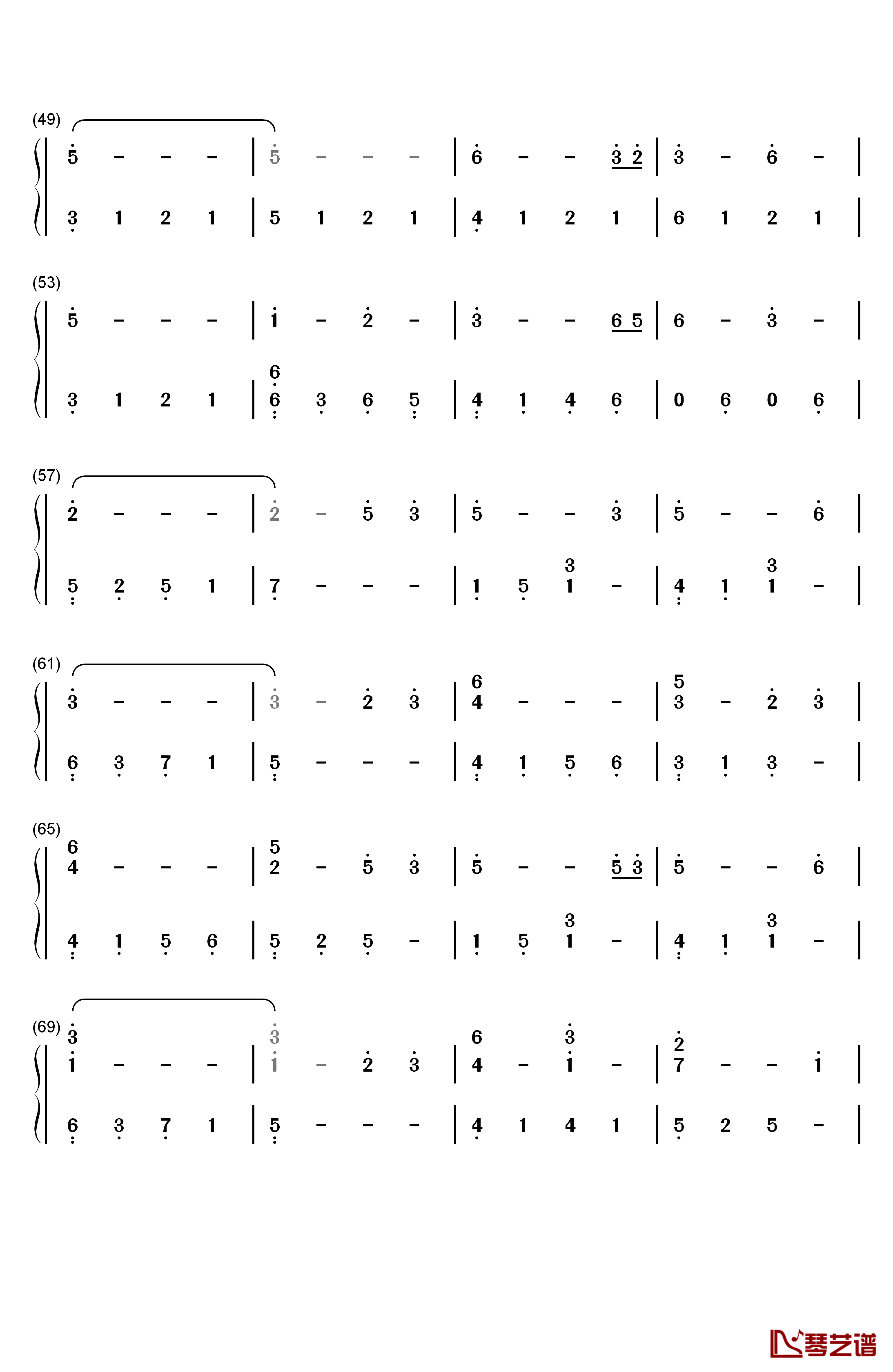 露を吸う群钢琴简谱-数字双手-増田俊郎3